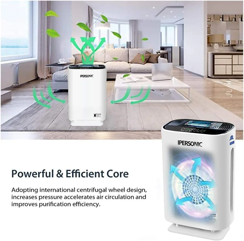 دستگاه تصفیه هوا آیپرسونیک مدل Crane Tower با فیلتر HEPA واقعی، نور UV ضد میکروب، پوشش 660 فوت مربع، عملکرد تایمر، حالت خواب، سفید