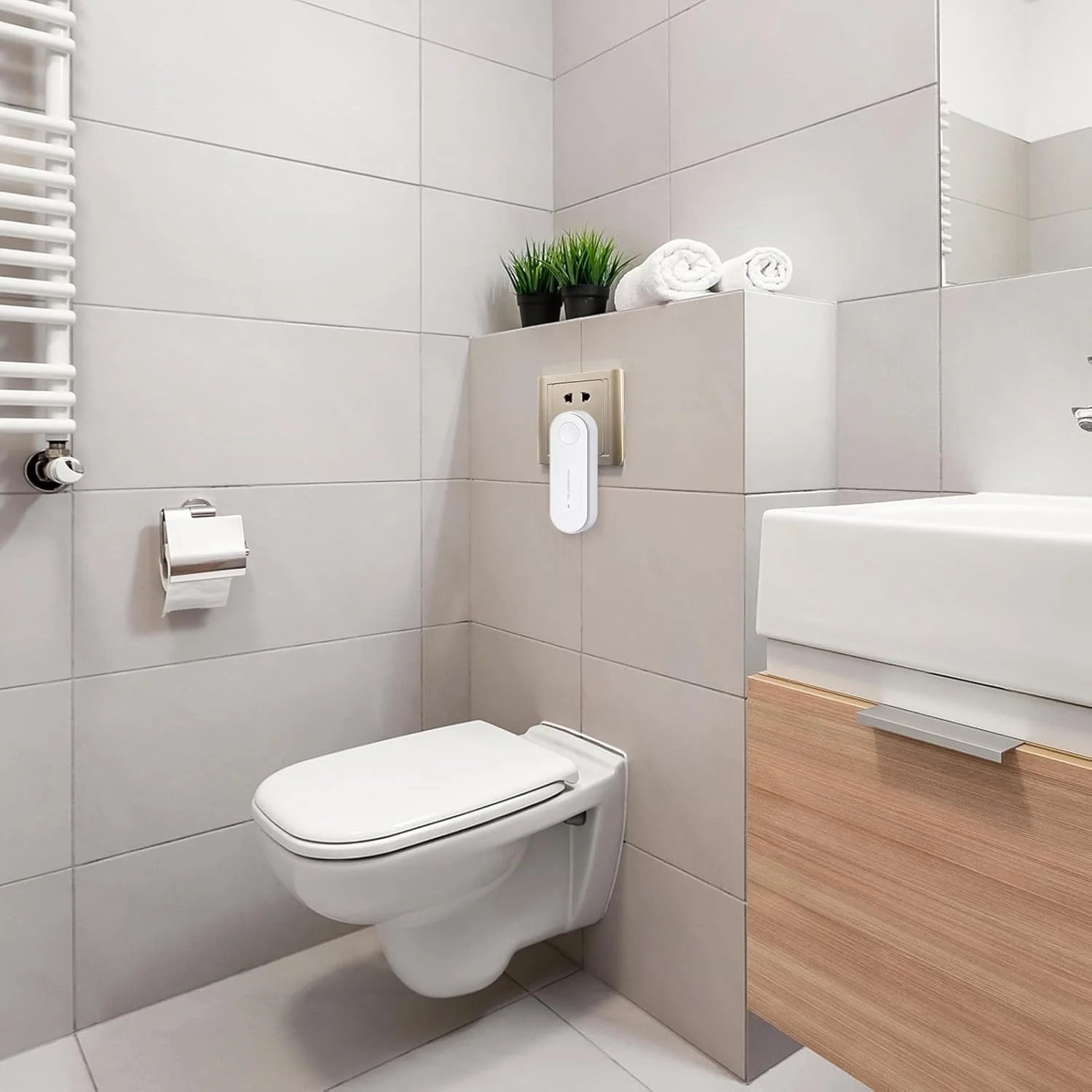 دستگاه تصفیه هوا پلاگین یون منفی FYY، مینی ژنراتور یون منفی قابل حمل برای خانه، از بین برنده بو، آلاینده ها، دود، مناسب برای اتاق خواب، توالت، اتاق نشیمن، حمام، کمد، اتاق حیوانات خانگی - سفید