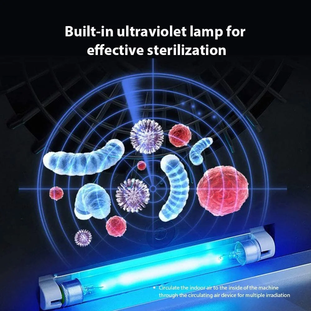 دستگاه تصفیه هوا آیپرسونیک مدل Crane Tower با فیلتر HEPA واقعی، نور UV ضد میکروب، پوشش 660 فوت مربع، عملکرد تایمر، حالت خواب، سفید