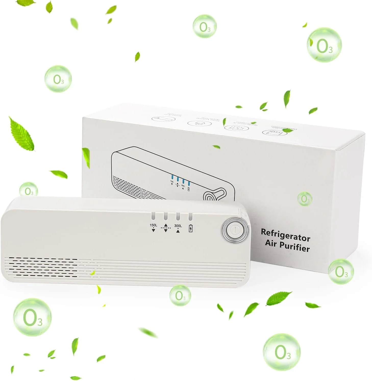 بوگیر یخچال TERRIFI - مینی USB قابل حمل و شارژ - از بین برنده بوی یخچال قابل استفاده مجدد، جایگزین سازگار با محیط زیست برای جوش شیرین، جاذب های زغال چوب