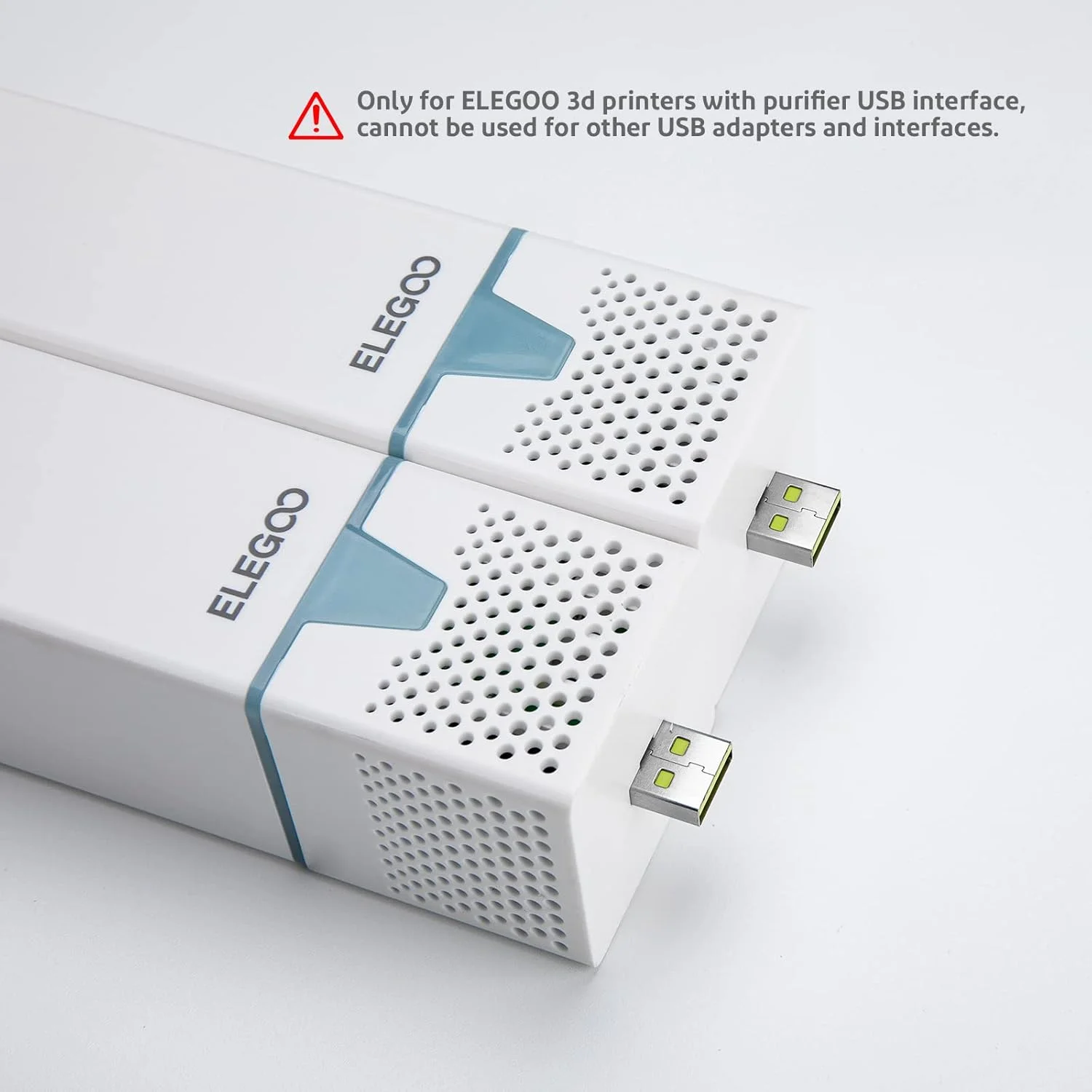 تصفیه کننده USB ELEGOO با کربن فعال داخلی، کاهش دهنده بو و دود رزین، سازگار با پرینترهای سه بعدی رزینی ELEGOO Mars 3 Pro، Saturn 2، Saturn 8K و Jupiter (بسته 2 عددی)