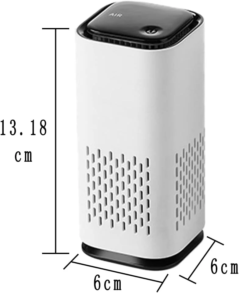 دستگاه تصفیه هوای قابل حمل URbazaar، تصفیه کننده هوای خودرو با فیلتر HEPA، استریلیزه کننده هوا، دستیار سالم، تصفیه کننده، عملکرد بی صدا و دارای 7 چراغ LED رنگی برای اتاق خواب، خانه و دفتر کار