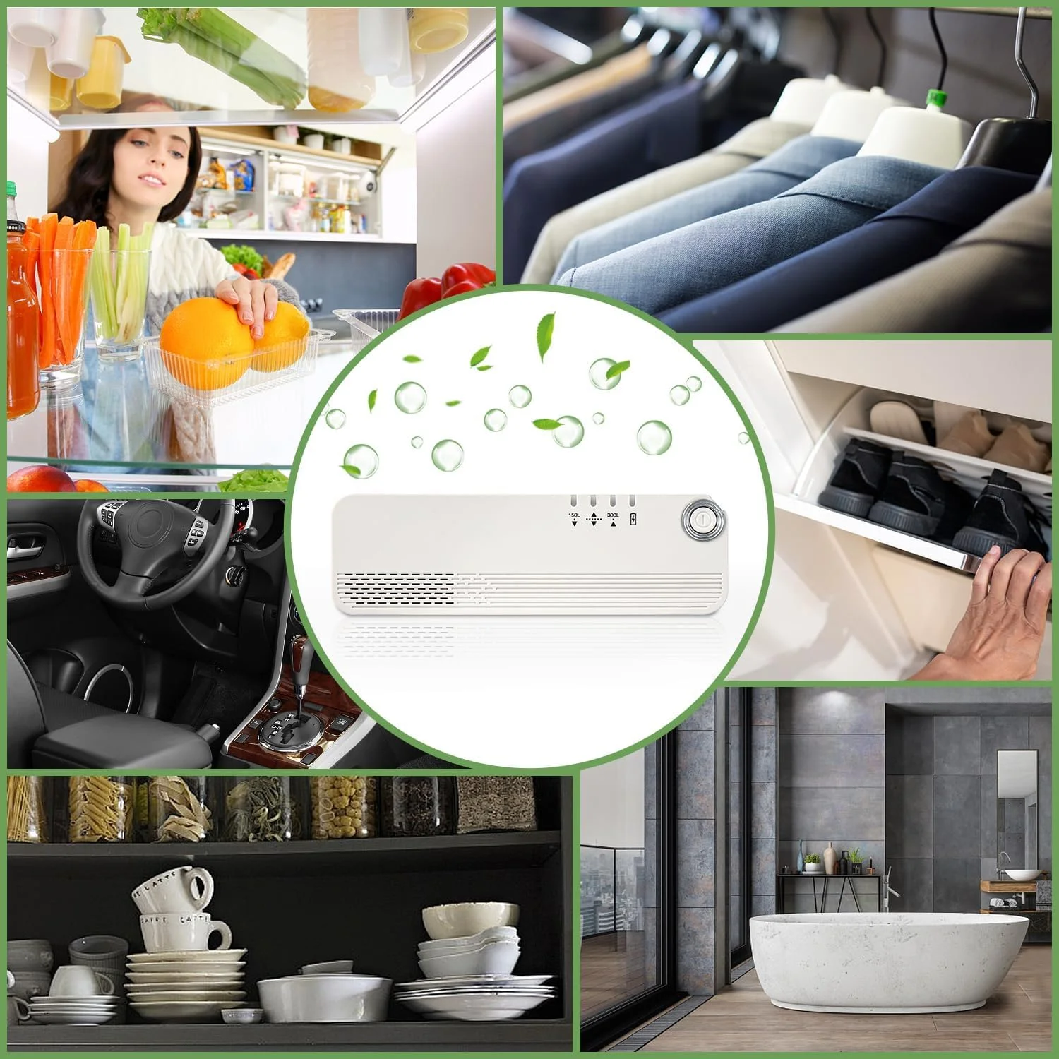 بوگیر یخچال TERRIFI - مینی USB قابل حمل و شارژ - از بین برنده بوی یخچال قابل استفاده مجدد، جایگزین سازگار با محیط زیست برای جوش شیرین، جاذب های زغال چوب