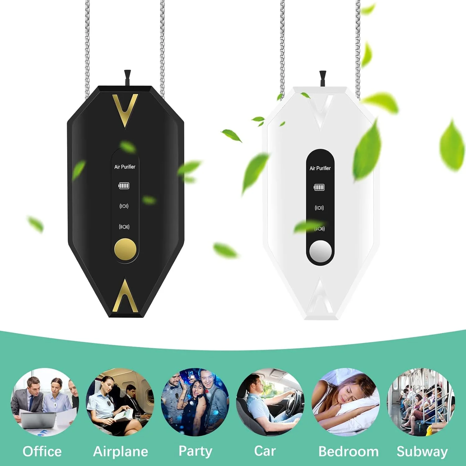 گردنبند تصفیه کننده هوای شخصی قابل حمل NALACAL، تصفیه کننده هوای کوچک خانگی، تصفیه کننده هوای مسافرتی پوشیدنی برای دفتر، اتاق خواب و ماشین، سفید گردنبند تصفیه کننده هوای شخصی قابل حمل NALACAL، تصفیه کننده هوای کوچک خانگی، تصفیه کننده هوای مسافرتی پوشیدنی برای دفتر، اتاق خواب و ماشین، سفید