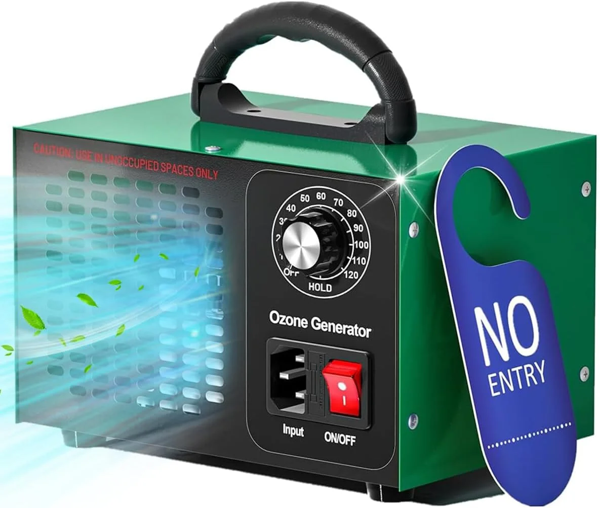 ژنراتور اوزون ELEPHANTBOAT® با خروجی بالا 60000 میلی گرم در ساعت، ژنراتور اوزون قابل حمل با دستگیره، ژنراتور اوزون خانگی با قابلیت اتصال و استفاده آسان برای حذف بو، رفع کپک و تصفیه هوا