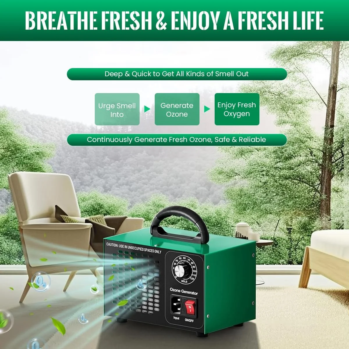 ژنراتور اوزون ELEPHANTBOAT® با خروجی بالا 60000 میلی گرم در ساعت، ژنراتور اوزون قابل حمل با دستگیره، ژنراتور اوزون خانگی با قابلیت اتصال و استفاده آسان برای حذف بو، رفع کپک و تصفیه هوا ژنراتور اوزون ELEPHANTBOAT® با خروجی بالا 60000 میلی گرم در ساعت، ژنراتور اوزون قابل حمل با دستگیره، ژنراتور اوزون خانگی با قابلیت اتصال و استفاده آسان برای حذف بو، رفع کپک و تصفیه هوا