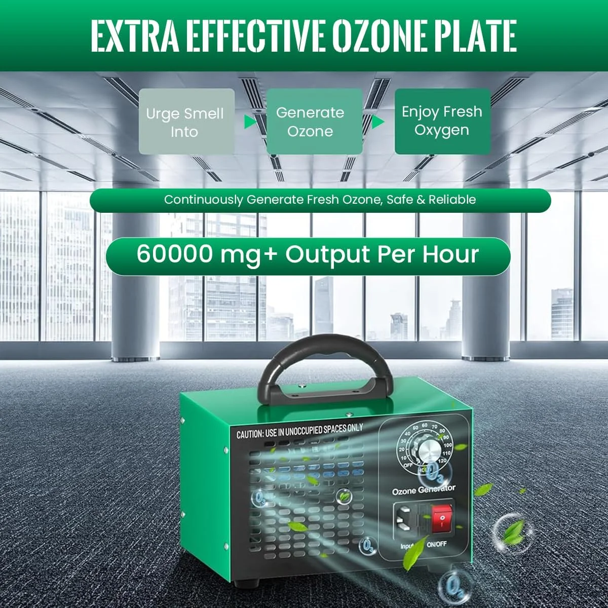 ژنراتور اوزون ELEPHANTBOAT® با خروجی بالا 60000 میلی گرم در ساعت، ژنراتور اوزون قابل حمل با دستگیره، ژنراتور اوزون خانگی با قابلیت اتصال و استفاده آسان برای حذف بو، رفع کپک و تصفیه هوا ژنراتور اوزون ELEPHANTBOAT® با خروجی بالا 60000 میلی گرم در ساعت، ژنراتور اوزون قابل حمل با دستگیره، ژنراتور اوزون خانگی با قابلیت اتصال و استفاده آسان برای حذف بو، رفع کپک و تصفیه هوا