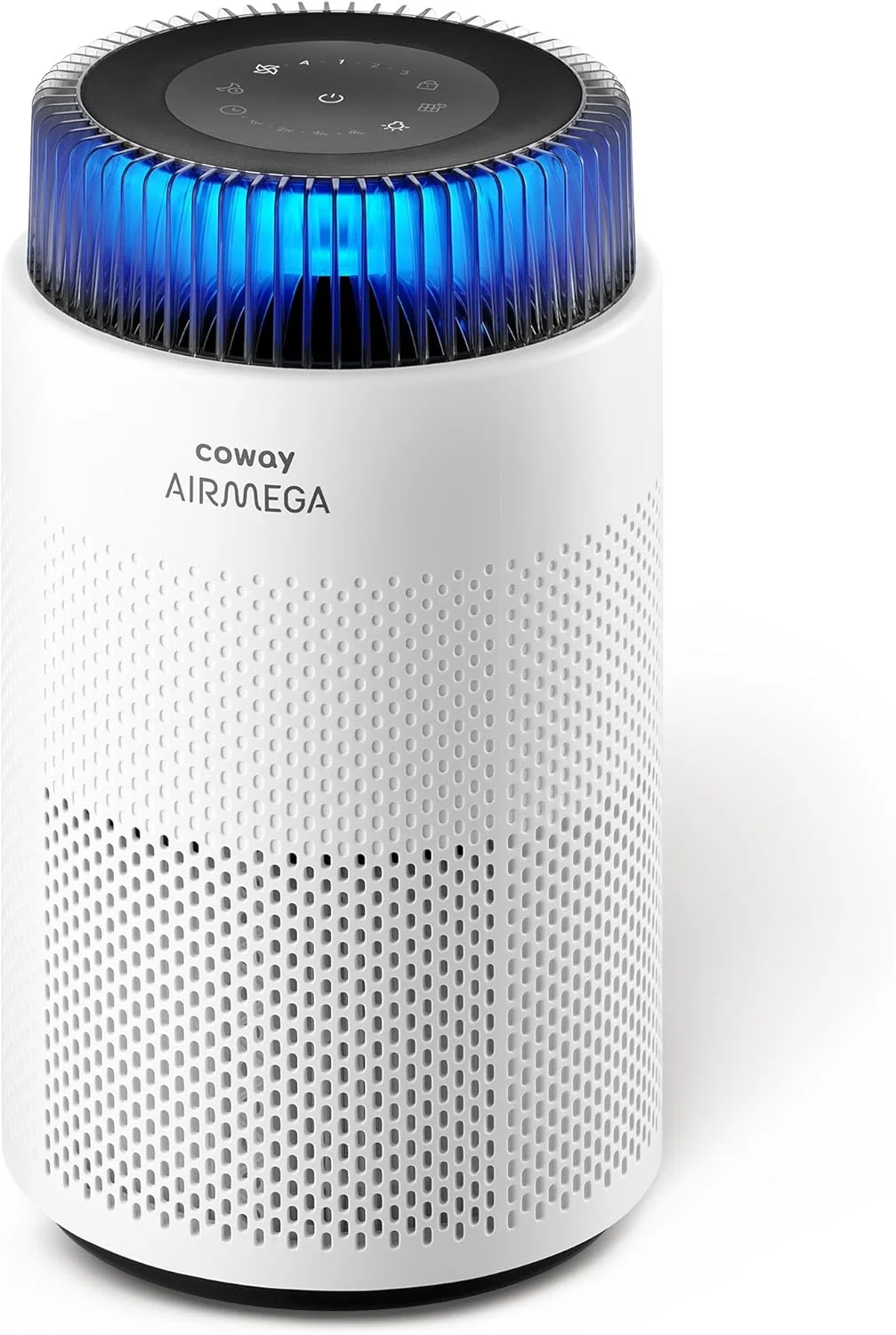 دستگاه تصفیه هوا COWAY مناسب اتاق خواب منزل، 75 متر مربع، نشانگر کیفیت هوا با نورپردازی، فیلتر 3 در 1، GreenHepa، حالت خواب فوق العاده آرام، حذف 99.99% موی حیوانات خانگی، گرد و غبار، بو، آلرژی، بسیار کم صدا 24db، مدل AM100 سفید