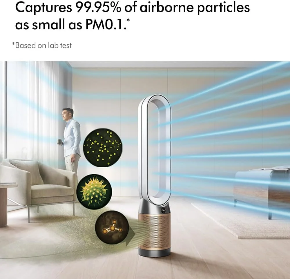 دستگاه تصفیه هوا و خنک کننده Dyson مدل Cool PC2 De-NOx (سفید/طلایی) TP 12 (نسخه بین المللی)