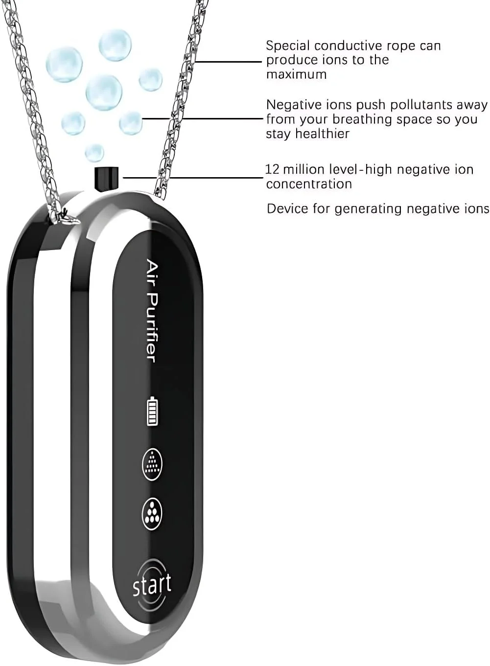 دستگاه تصفیه هوای شخصی پوشیدنی، یونیزر هوای کوچک قابل حمل برای هوای پاک اطراف بدن، کمک به حذف دود، بو و آلاینده ها، ایده آل برای مسافرت، ورزش، فعالیت های خارج از منزل و استفاده در منزل دستگاه تصفیه هوای شخصی پوشیدنی، یونیزر هوای کوچک قابل حمل برای هوای پاک اطراف بدن، کمک به حذف دود، بو و آلاینده ها، ایده آل برای مسافرت، ورزش، فعالیت های خارج از منزل و استفاده در منزل
