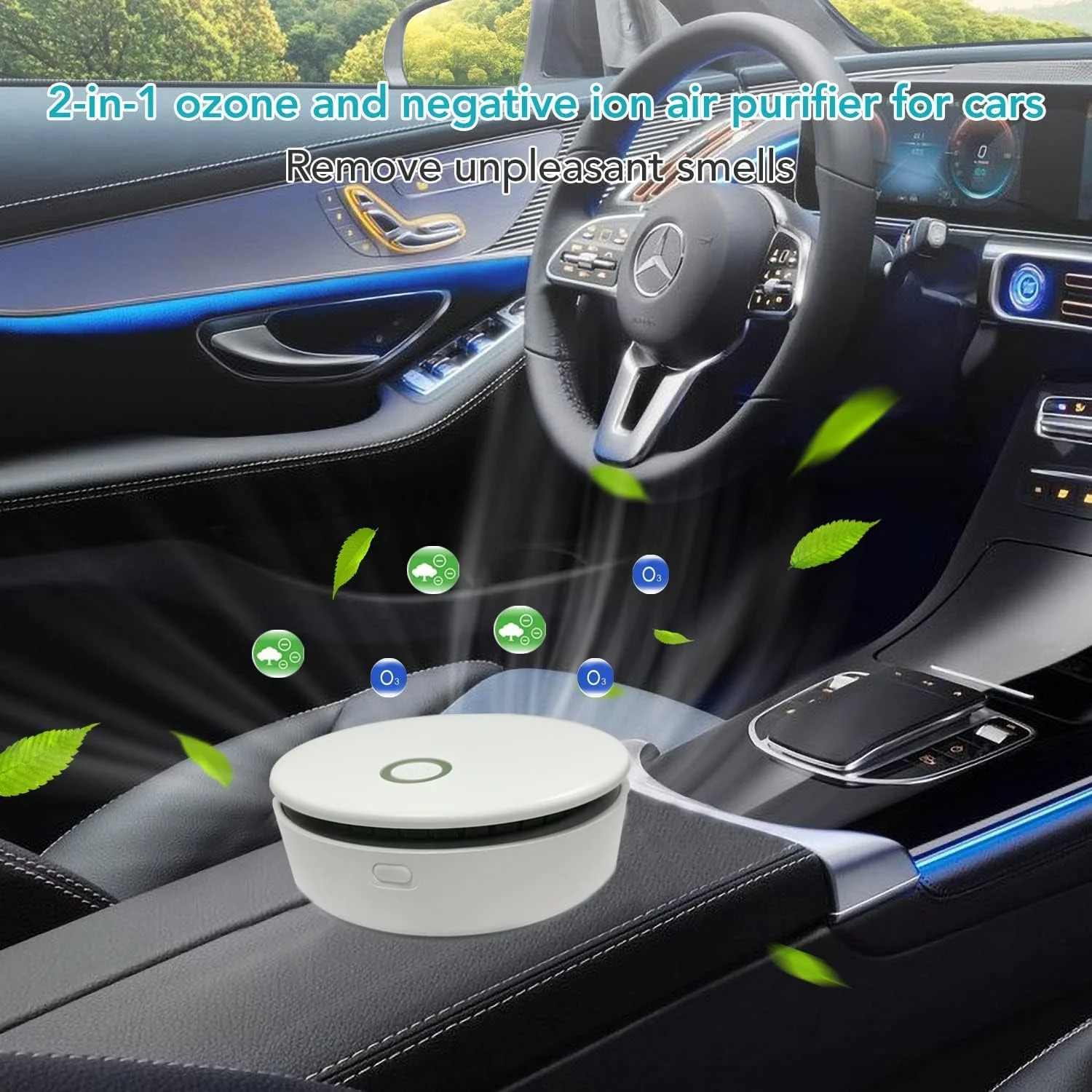 دستگاه تصفیه هوا Excefore، مینی قابل حمل و شارژی اوزون یونی برای تصفیه سریع هوا، یونیزه کننده هوای بی صدا با دنده سوم و شروع با یک دکمه برای خودرو، حمام، یخچال، جا کفشی، اتاق و غیره