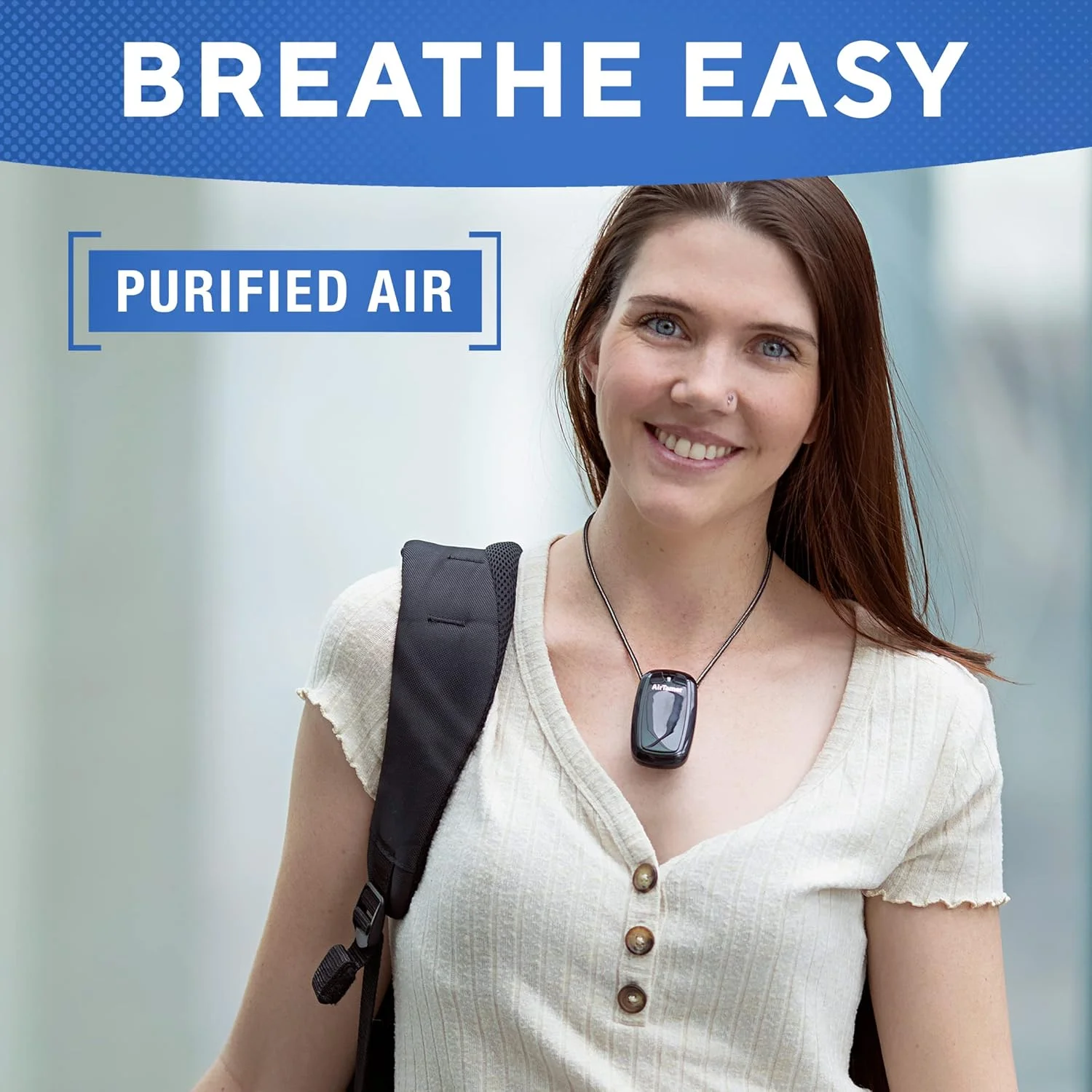 تصفیه کننده هوای قابل حمل و شارژی AirTamer A315 با تولید یون منفی | عملکرد اثبات شده، مشکی با کیف چرمی مشکی