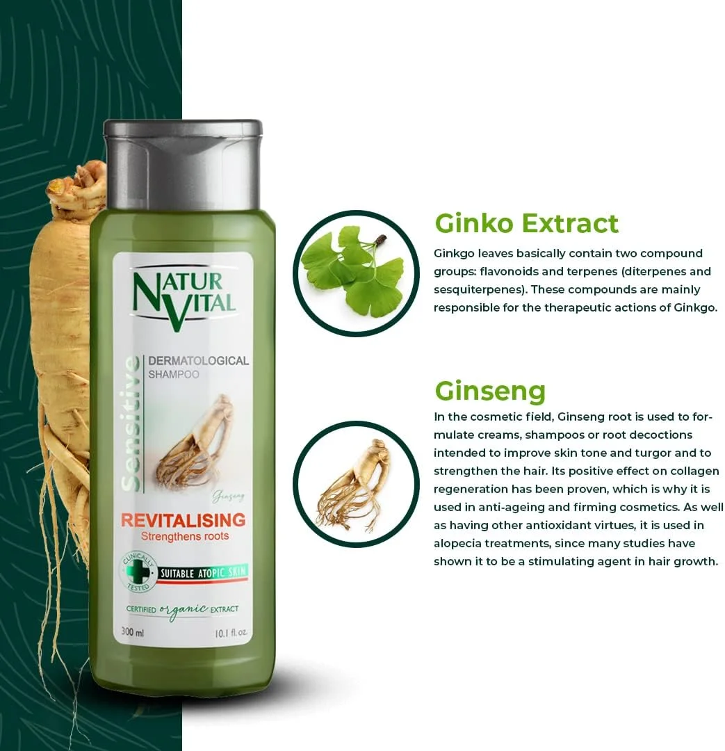 شامپو موی جینسینگ ناتور ویتال - احیا کننده - 300 میلی لیتر / طبیعی و ارگانیک شامپو موی جینسینگ ناتور ویتال - احیا کننده - 300 میلی لیتر / طبیعی و ارگانیک