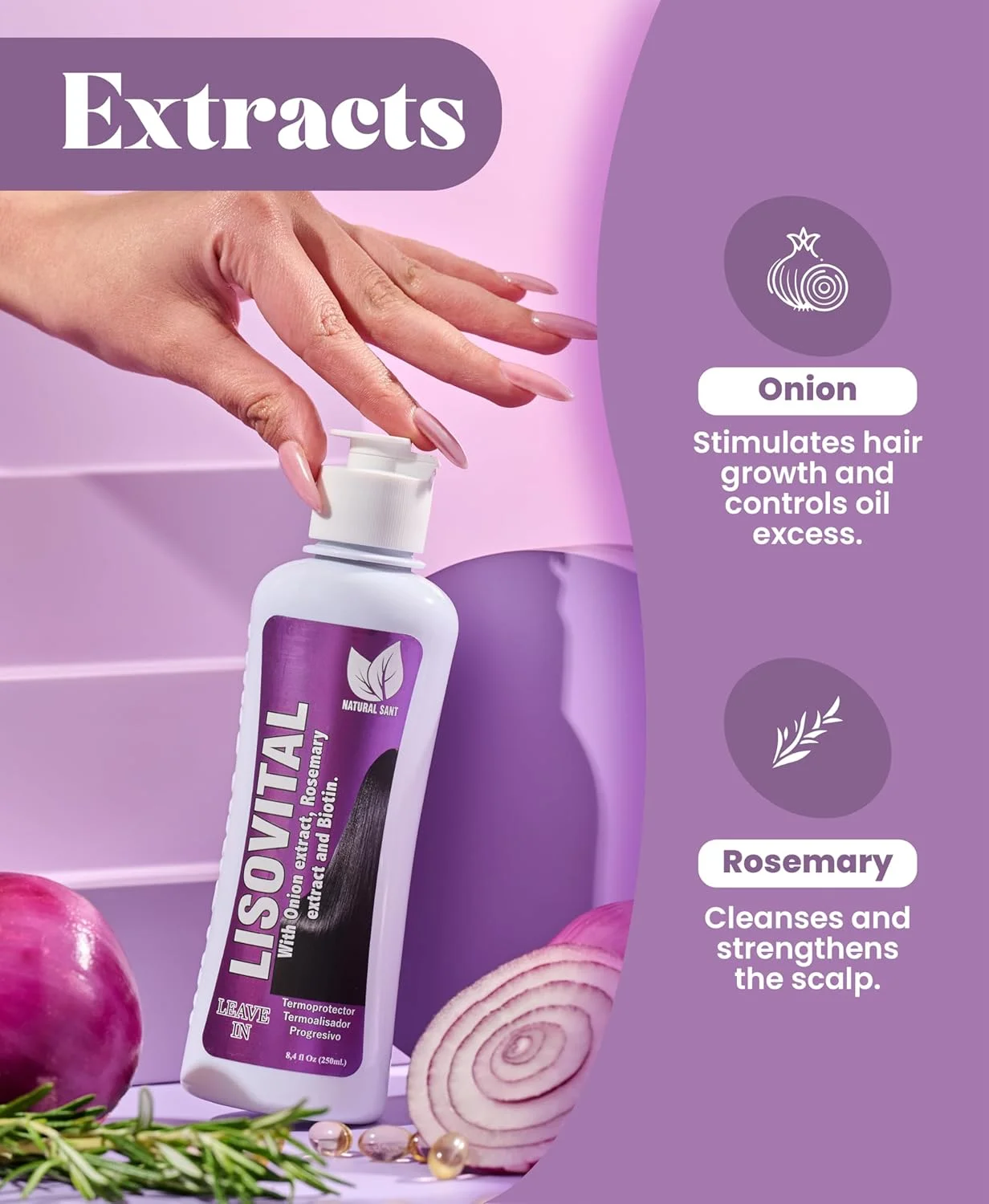 ست دوتایی نچرال سانت - Liso Vital - شامپو و نرم کننده مو، ضد وز، محافظ حرارت مو حاوی عصاره پیاز قرمز، بیوتین و رزماری ست دوتایی نچرال سانت - Liso Vital - شامپو و نرم کننده مو، ضد وز، محافظ حرارت مو حاوی عصاره پیاز قرمز، بیوتین و رزماری