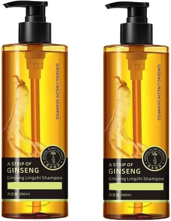 شامپو ضد ریزش مو کنترل کننده چربی جینسینگ LSYXGS، شامپو مغذی ریشه حاوی عصاره جینسینگ، شامپو جینسینگ برای رشد مو (رنگ: 2 عدد (بسته 2 عددی))