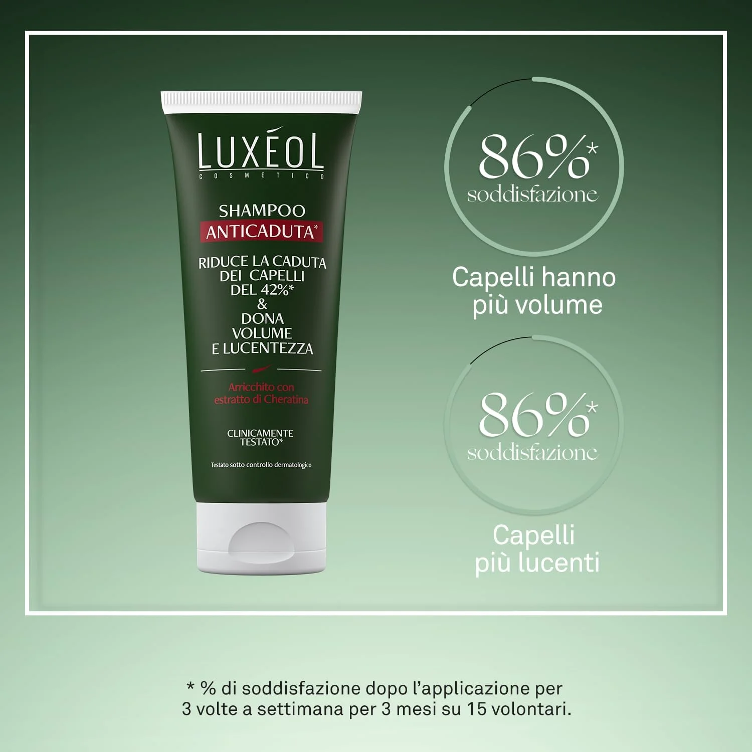 لوکسیول - شامپو ضد ریزش مو - حجم دهنده، براق کننده و آبرسان - 42% کاهش موهای در حال ریزش* - از نظر بالینی تست شده* - بر پایه عصاره کراتین - مناسب برای خانم ها و آقایان - ساخت اسپانیا - 200 میلی لیتر