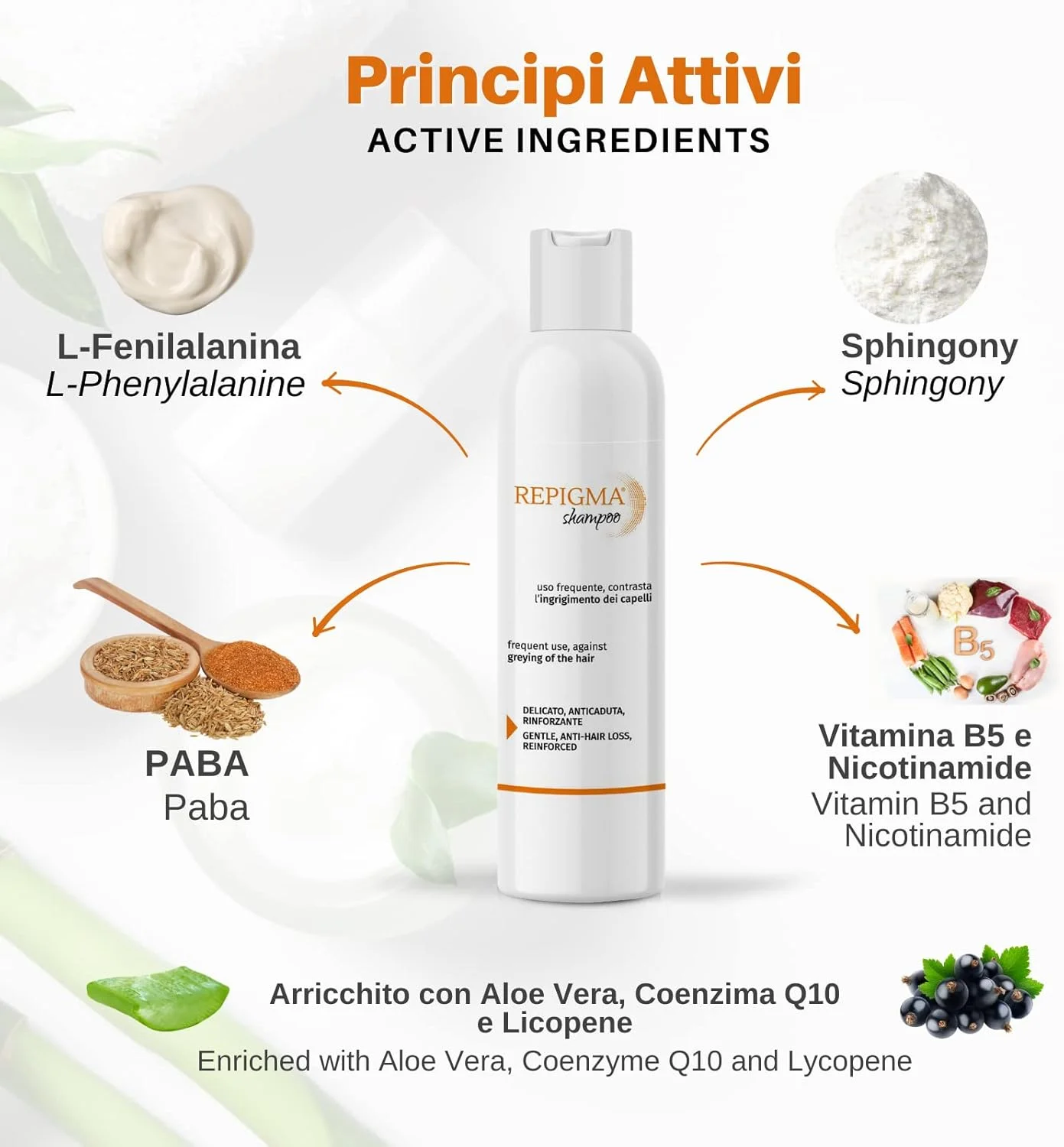 شامپو رپیگما لیکوفارما | تقویت کننده | ضد ریزش مو | مقابله با سفید شدن مو | کند کننده روند سفید شدن مو | 150 میلی لیتر