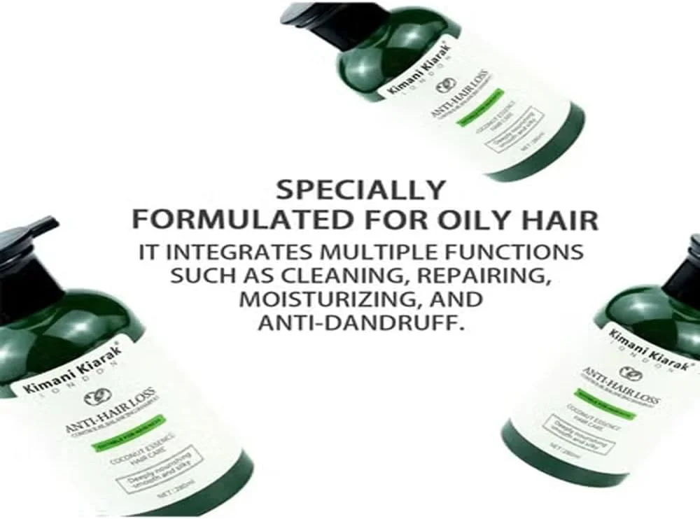 شامپو روغن ضروری کیمانی کیاراک ضد ریزش مو – 280 میلی لیتر | تغذیه عمیق، ضد باکتری، مراقبت از موی صاف و ابریشمی برای آقایان و بانوان (280 میلی لیتر، روغن ضروری نارگیل)