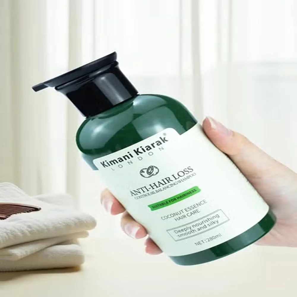 شامپو روغن ضروری کیمانی کیاراک ضد ریزش مو – 280 میلی لیتر | تغذیه عمیق، ضد باکتری، مراقبت از موی صاف و ابریشمی برای آقایان و بانوان (280 میلی لیتر، روغن ضروری نارگیل)
