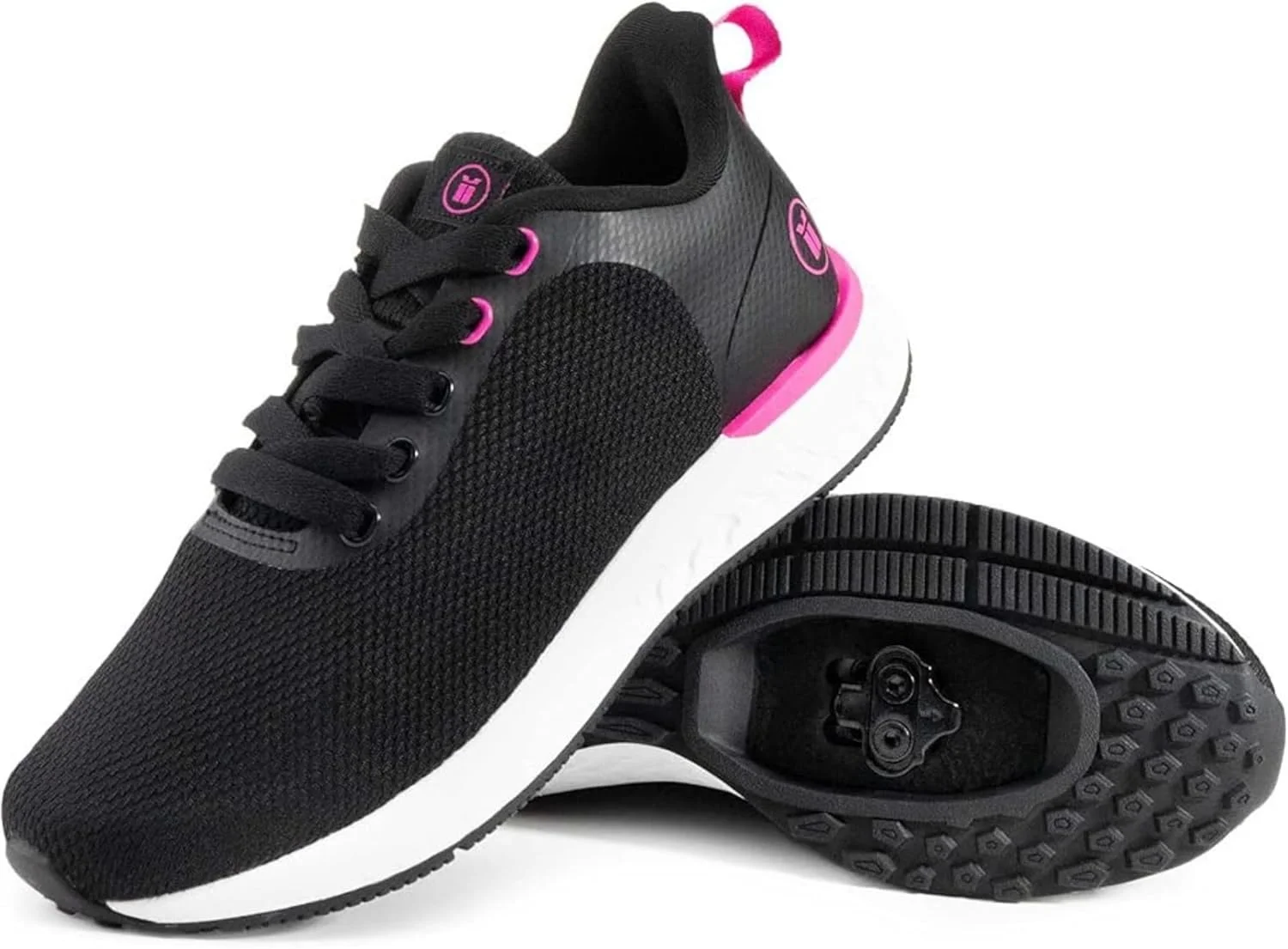 کفش دوچرخه سواری زنانه توماسو مدل Capri Knit Walkable، سازگار با SPD، مناسب برای دوچرخه سواری داخل سالن، سفید، پلنگی، مشکی، صورتی