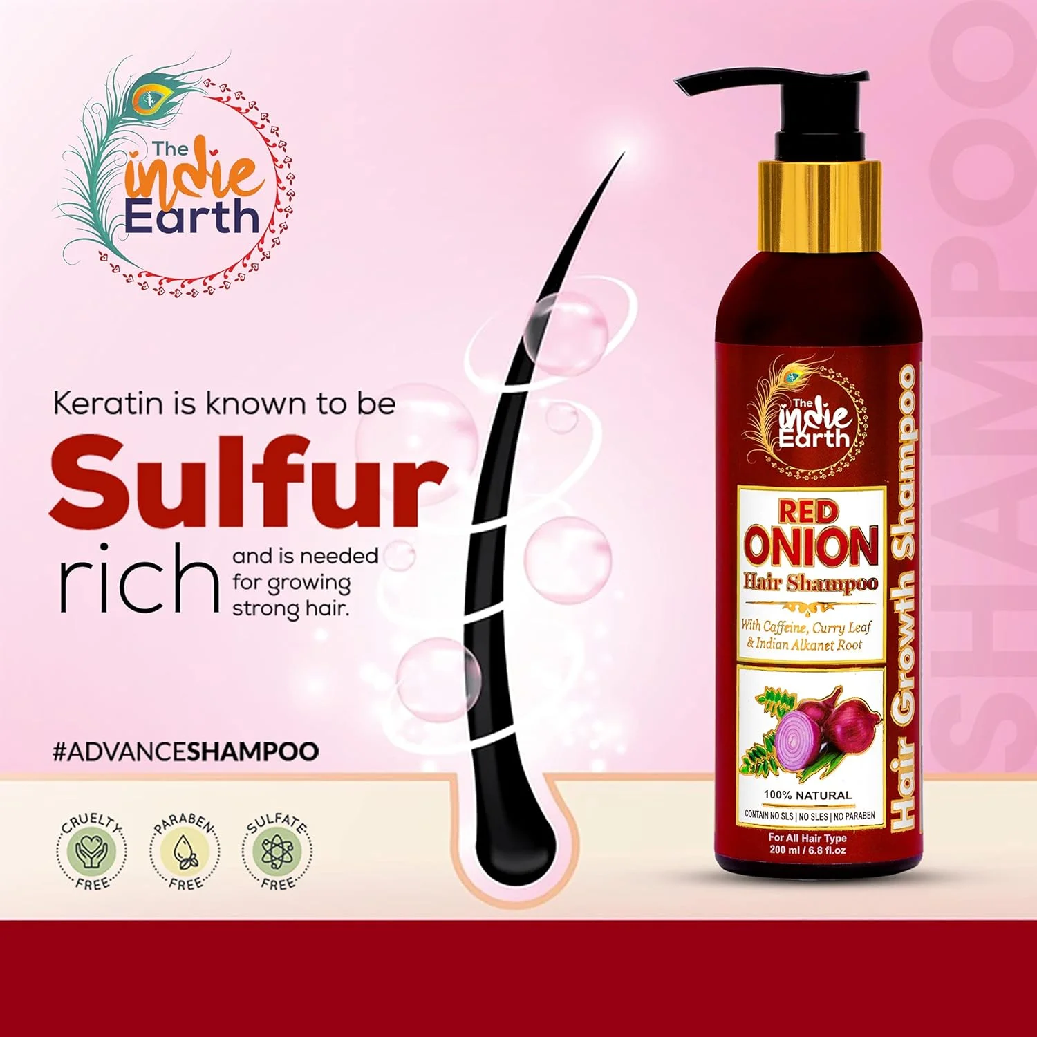 مجموعه روغن پیاز قرمز و شامپو پیاز قرمز ضد ریزش مو و تقویت رشد مو ایندی اِرث، مجموعا 400 میلی لیتر، بهترین روغن پیاز برای ضد ریزش مو، بهترین شامپو پیاز برای رشد مو