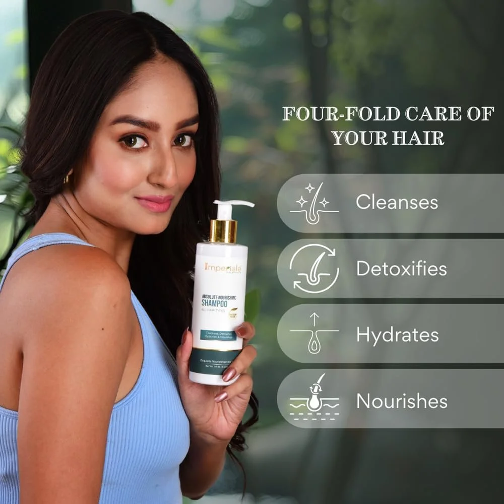 شامپو مغذی مو امپریال بوتانیک | دارای تاییدیه FDA | حاوی برینگراج، رزماری و پروتئین ابریشم | برای موهای ضخیم تر و قوی تر | احیا کننده شادابی، تقویت کننده رشد مو | افزایش درخشندگی | مناسب برای انواع مو شامپو مغذی مو امپریال بوتانیک | دارای تاییدیه FDA | حاوی برینگراج، رزماری و پروتئین ابریشم | برای موهای ضخیم تر و قوی تر | احیا کننده شادابی، تقویت کننده رشد مو | افزایش درخشندگی | مناسب برای انواع مو