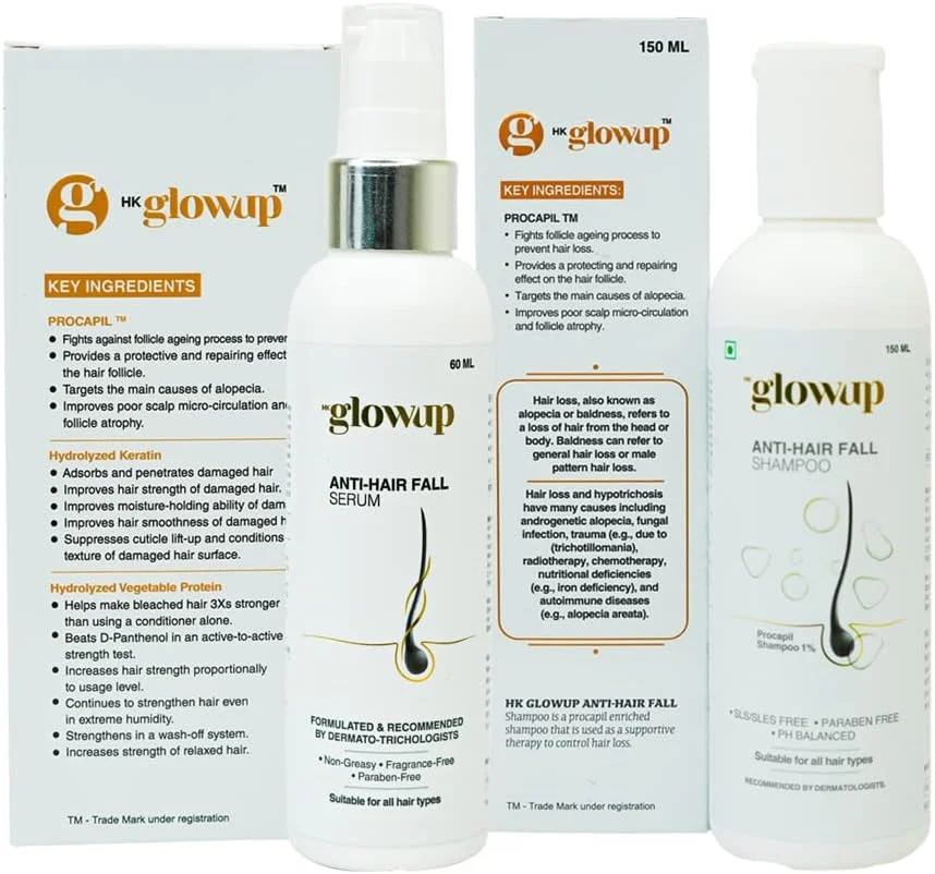 شامپو و سرم ضد ریزش مو HK Glowup، مناسب برای خانم ها و آقایان، برای انواع مو | تقویت موهای سالم | بدون پارابن و سولفات - شامپو (150 میلی لیتر) و سرم (60 میلی لیتر) شامپو و سرم ضد ریزش مو HK Glowup، مناسب برای خانم ها و آقایان، برای انواع مو | تقویت موهای سالم | بدون پارابن و سولفات - شامپو (150 میلی لیتر) و سرم (60 میلی لیتر)