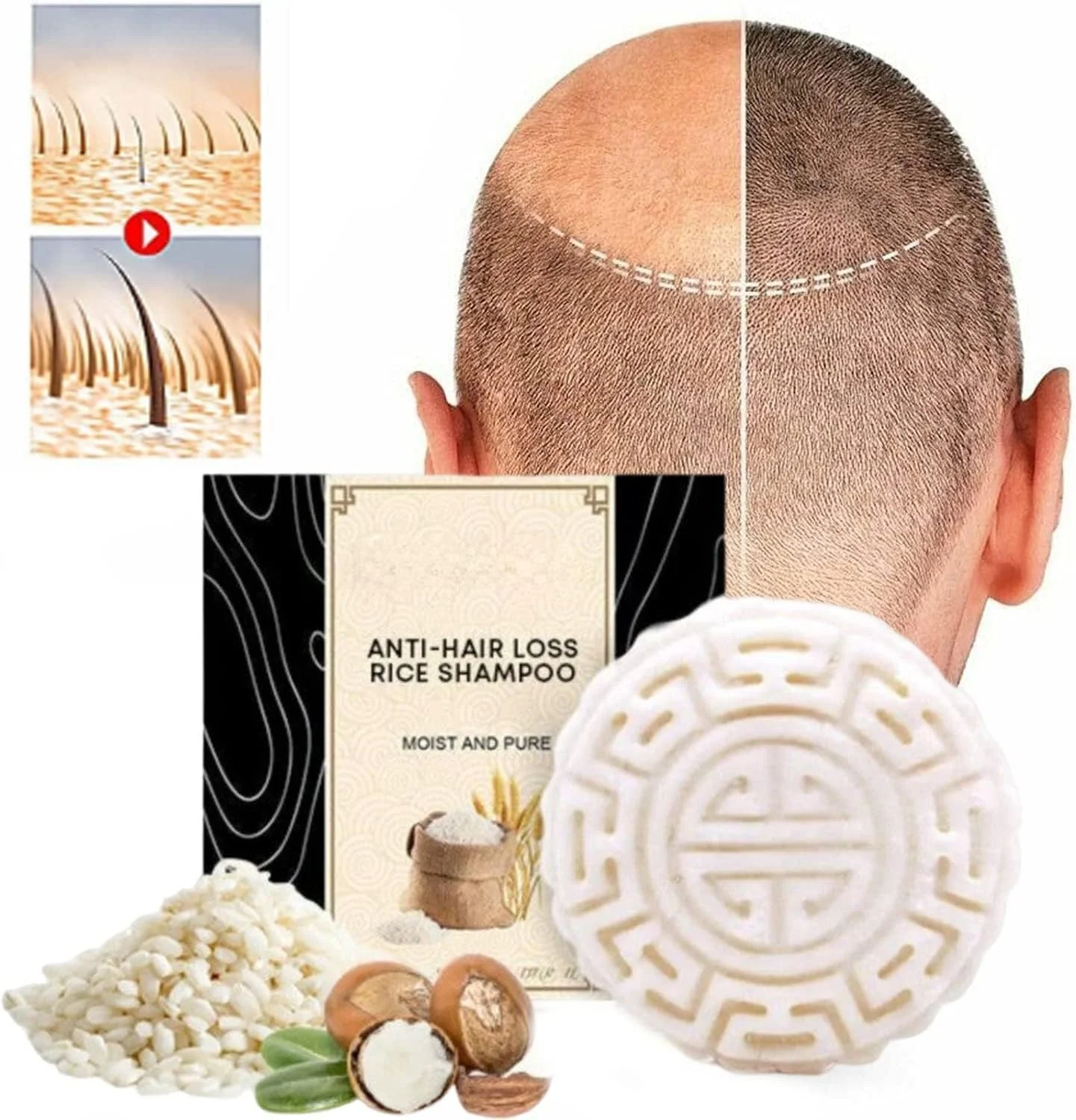 شامپو بار برنج ضد ریزش مو HOPHO - شامپو و نرم کننده آب برنج برای رشد مو - صابون شامپو دست ساز با آب برنج، عصاره آلوئه ورا و مواد طبیعی (1 عدد) شامپو بار برنج ضد ریزش مو HOPHO - شامپو و نرم کننده آب برنج برای رشد مو - صابون شامپو دست ساز با آب برنج، عصاره آلوئه ورا و مواد طبیعی (1 عدد)