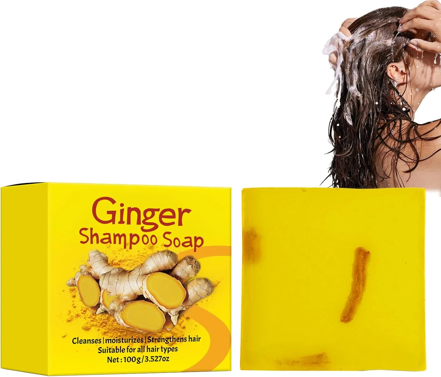 شامپو صابونی Hppsctink، صابون شامپو زنجبیلی 100 گرمی، صابون شامپو ضد ریزش مو، پاک کننده ملایم پوست سر، ضخیم کننده مو و شامپوهای مرطوب کننده شامپو صابونی Hppsctink، صابون شامپو زنجبیلی 100 گرمی، صابون شامپو ضد ریزش مو، پاک کننده ملایم پوست سر، ضخیم کننده مو و شامپوهای مرطوب کننده