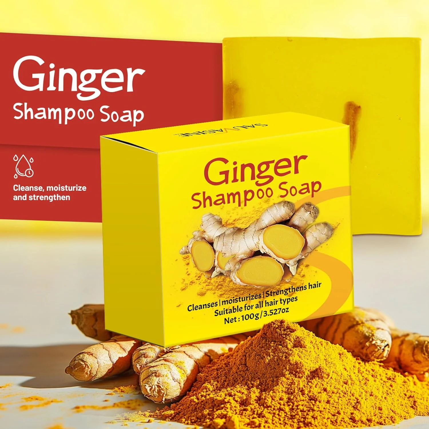 شامپو صابونی Hppsctink، صابون شامپو زنجبیلی 100 گرمی، صابون شامپو ضد ریزش مو، پاک کننده ملایم پوست سر، ضخیم کننده مو و شامپوهای مرطوب کننده شامپو صابونی Hppsctink، صابون شامپو زنجبیلی 100 گرمی، صابون شامپو ضد ریزش مو، پاک کننده ملایم پوست سر، ضخیم کننده مو و شامپوهای مرطوب کننده