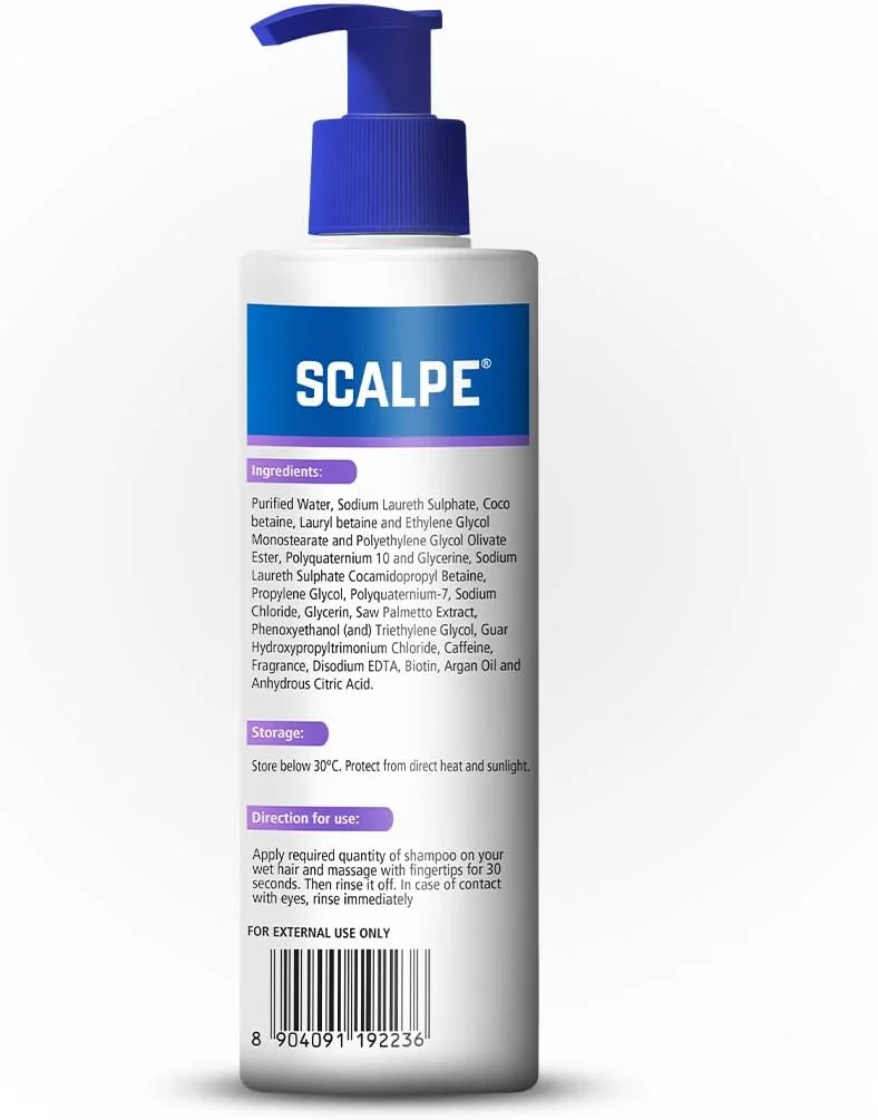 شامپو ضد ریزش مو اسکالپ | جلوگیری از ریزش و نازک شدن مو | تقویت کننده موهای سالم | شامپو بدون پارابن | بهترین برای آقایان و بانوان | 400 میلی لیتر، 470 گرم