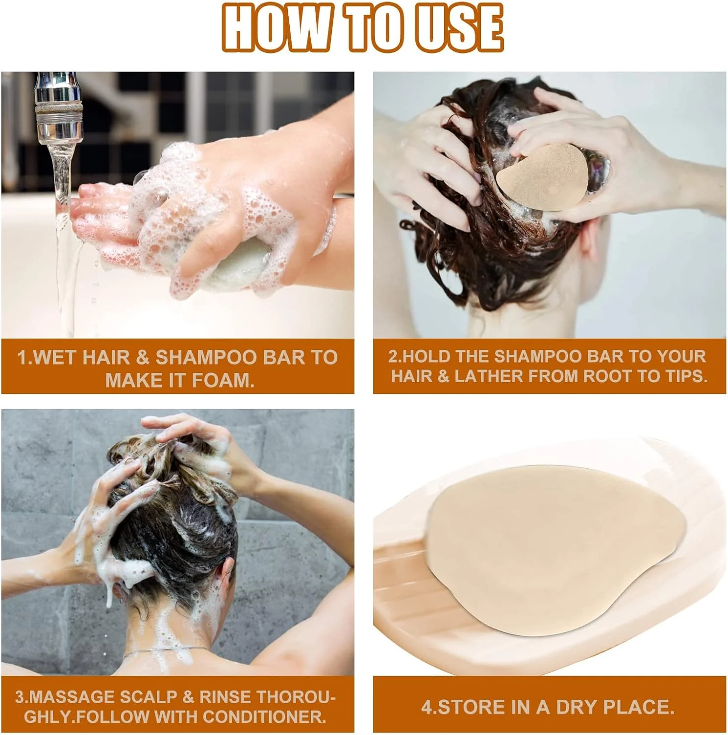 شامپو بار جو دوسر و برنج تقویت کننده مو QUAEDING Hairthentic، شامپو بار برنج ضد ریزش مو Originpro، استیک شامپو مرطوب کننده، شامپو بار برنج برای رشد مو (2 عدد)