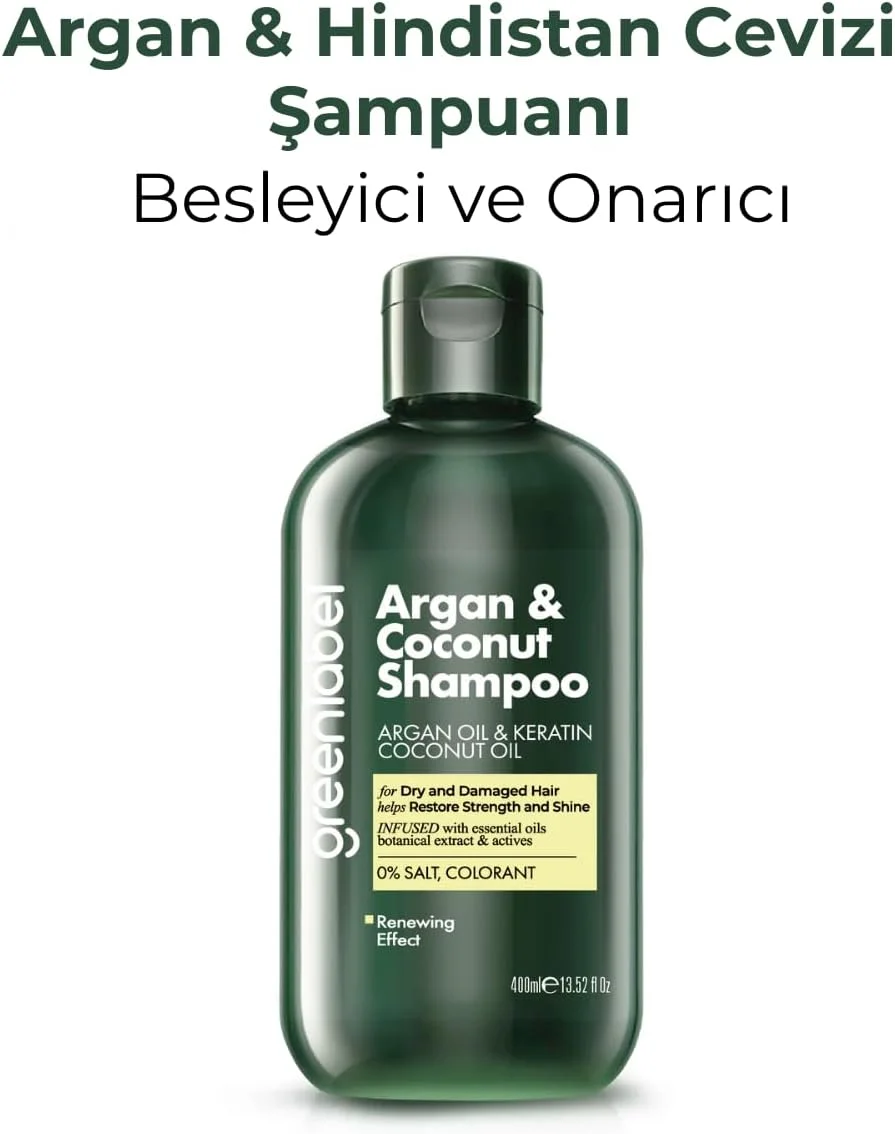 شامپو کراتین مغذی و ترمیم کننده مو حاوی روغن آرگان و عصاره نارگیل گرین لیبل - 400 میلی لیتر شامپو کراتین مغذی و ترمیم کننده مو حاوی روغن آرگان و عصاره نارگیل گرین لیبل - 400 میلی لیتر