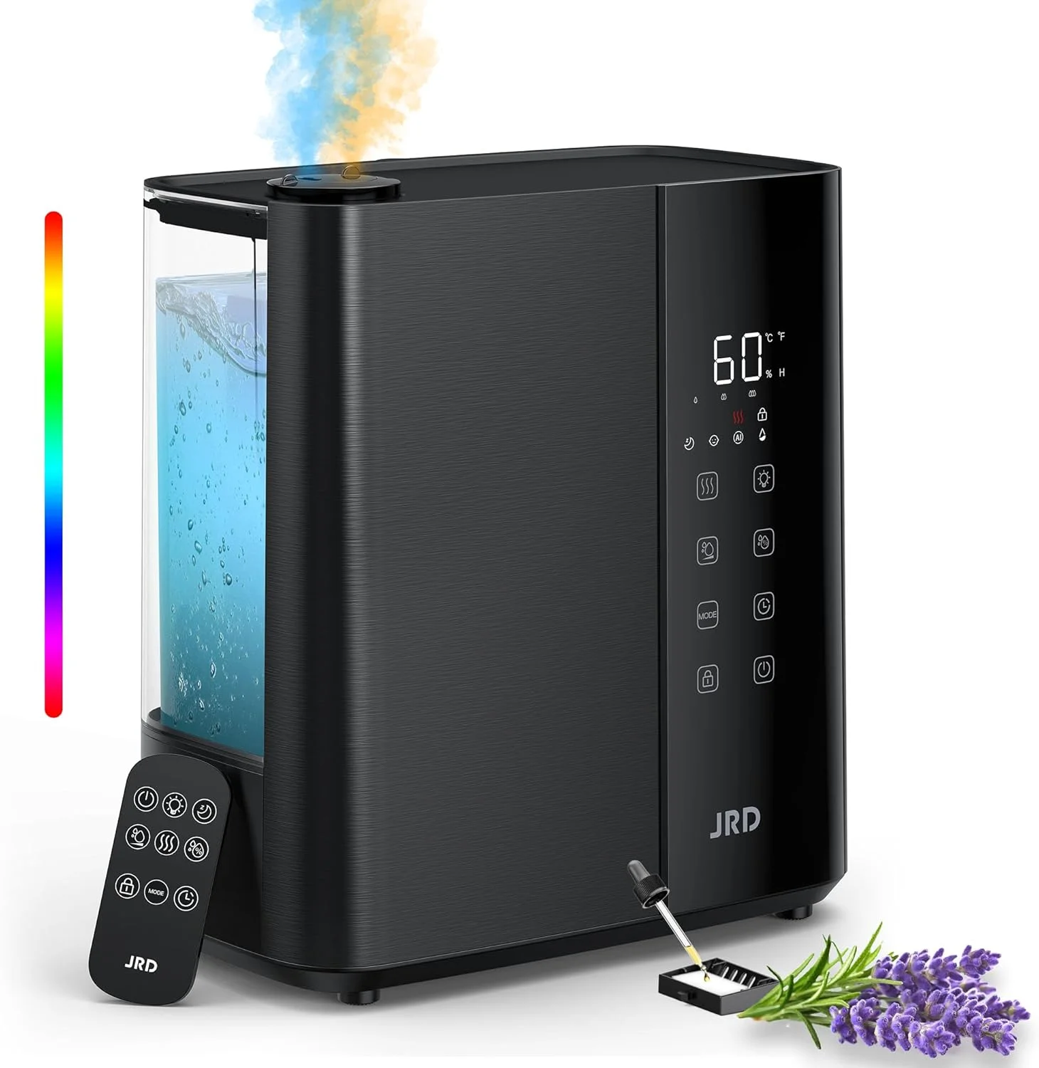دستگاه بخور هوشمند JRD برای اتاق خواب 5 لیتری، دستگاه بخور سرد و گرم اولتراسونیک برای اتاق بزرگ، مناسب برای خانه، 50 ساعت کارکرد بی صدا