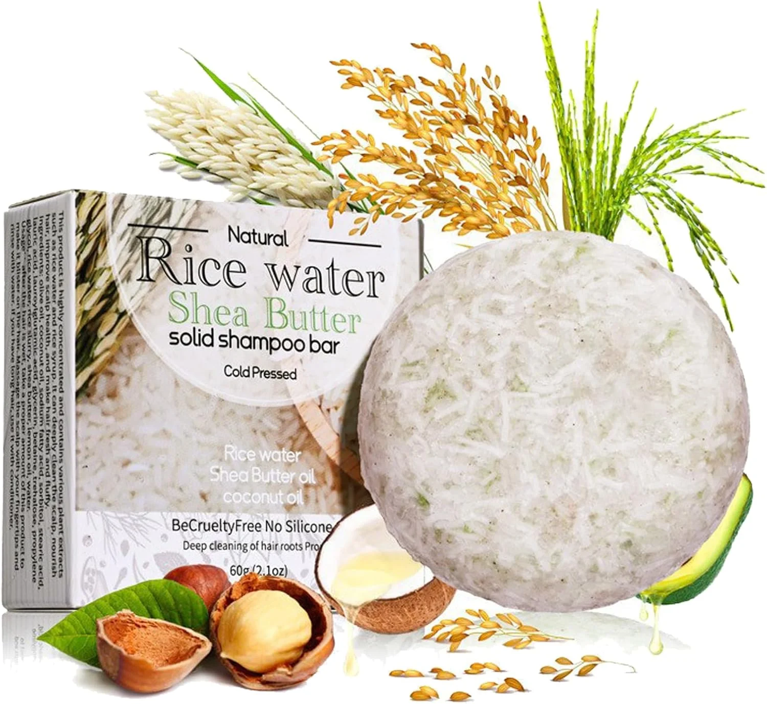 شامپو برنجی GNAUMORE، شامپو برنجی ضد ریزش مو، شامپو برنجی با کره، صابون شامپو برنج، صابون شامپو برنج برای رشد مو، شامپو برنجی برای موهای چرب، صابون شامپو طبیعی