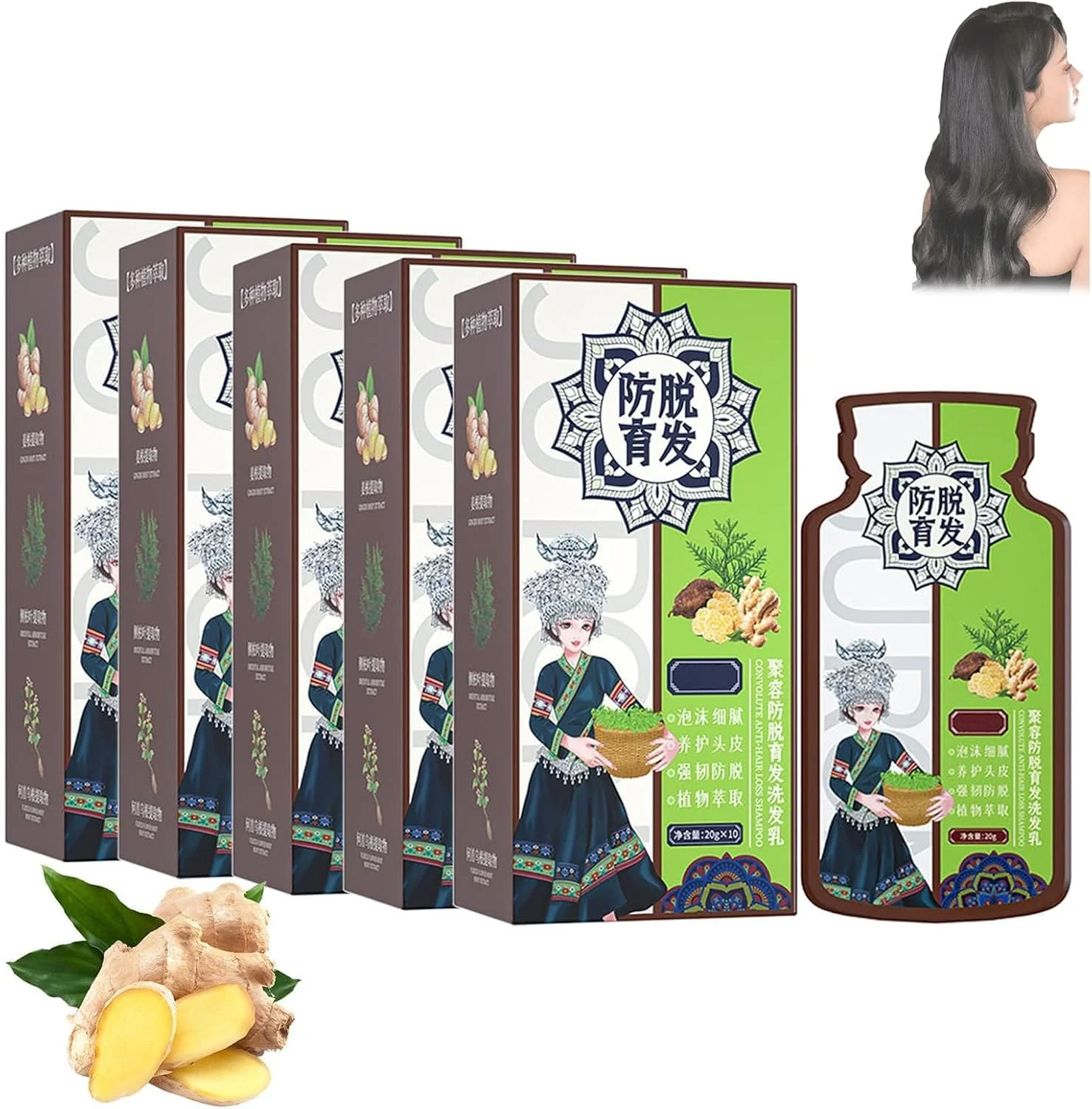 شامپو ضد ریزش مو حاوی عصاره گیاه زنجبیل GIONAR، شامپو ضد ریزش و تقویت کننده مو، شامپو عصاره گیاه زنجبیل، شامپو ضد ریزش مو حاوی عصاره گیاهی برای زنان و مردان (5 عدد)