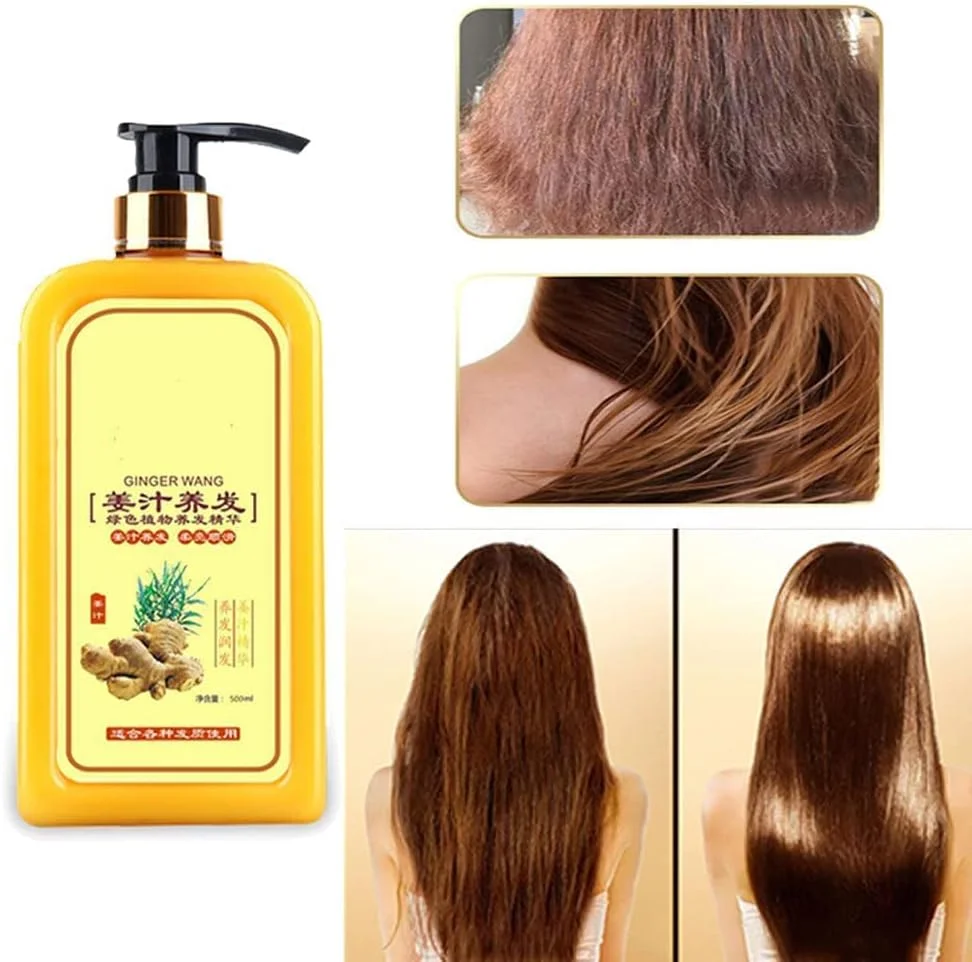 شامپو زنجبیل فوری Ginaday برای رشد مجدد مو، شامپو زنجبیل برای رشد مو، شامپو مراقبت از مو زنجبیل، شامپو ضد ریزش مو زنجبیل (500 میلی لیتر، 1 عدد)