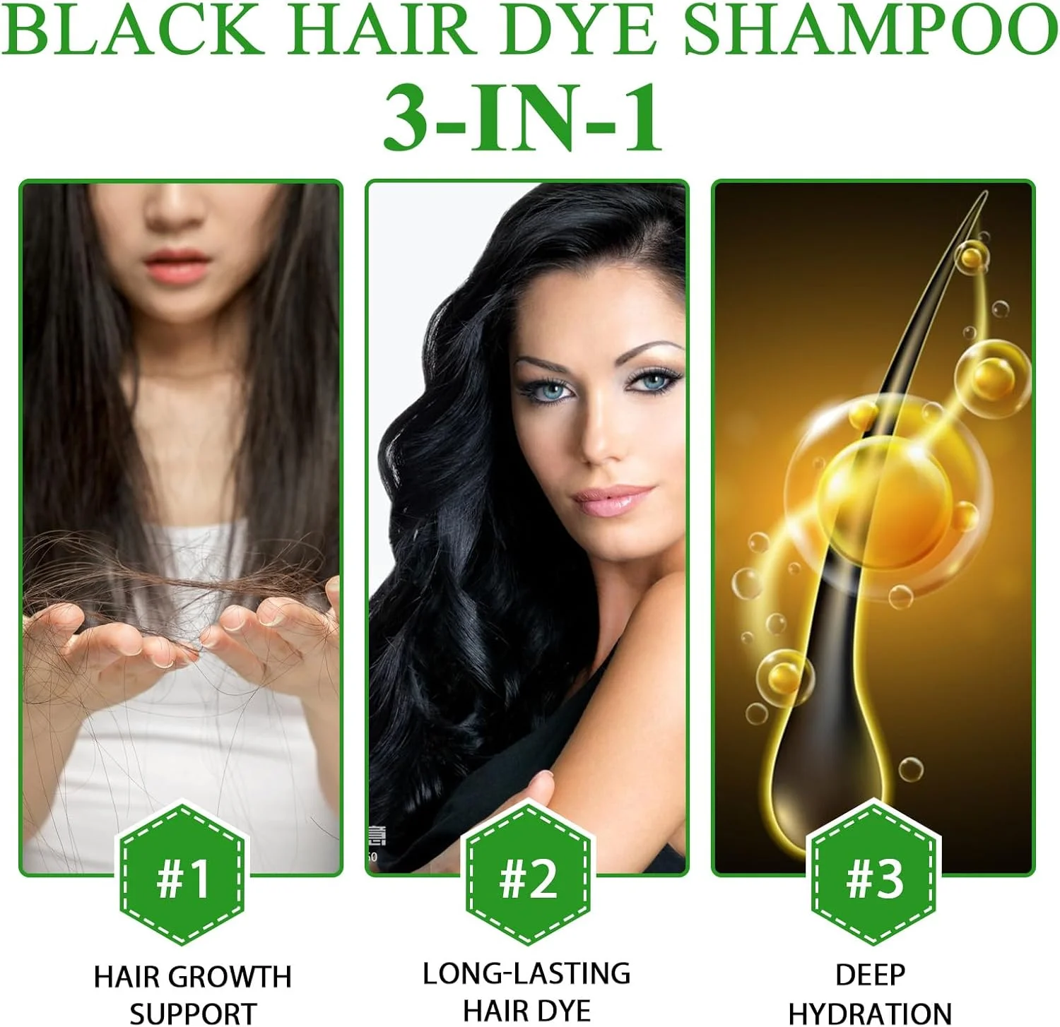 شامپو رنگ مو 3 در 1 جنریک، رنگ موی ماندگار، تغذیه کننده عمیق، ضد ریزش مو برای آقایان و بانوان 500 میلی لیتر شامپو رنگ مو 3 در 1 جنریک، رنگ موی ماندگار، تغذیه کننده عمیق، ضد ریزش مو برای آقایان و بانوان 500 میلی لیتر