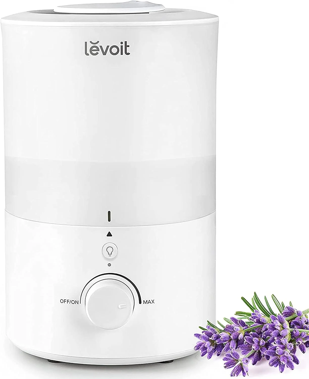 دستگاه بخور 3 لیتری LEVOIT با چراغ خواب، مناسب اتاق خواب و اتاق کودک، دستگاه بخور سرد برای خانه، دفتر و گیاهان، خاموشی خودکار، تا 25 ساعت برای 27 متر مربع، عملکرد بی صدا با نازل چرخش 360 درجه - دارای 2 اسفنج فیلتر