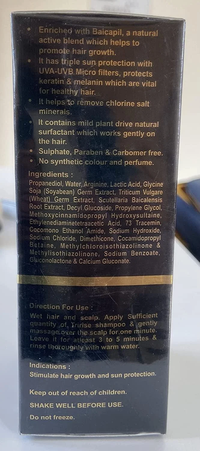 شامپو موی Fashion Kreza Alniche Tririse حاوی Baicapil و محافظت کننده در برابر آفتاب، مناسب برای انواع مو، شامپو موی سالم برای آقایان و بانوان (100 میلی لیتر)