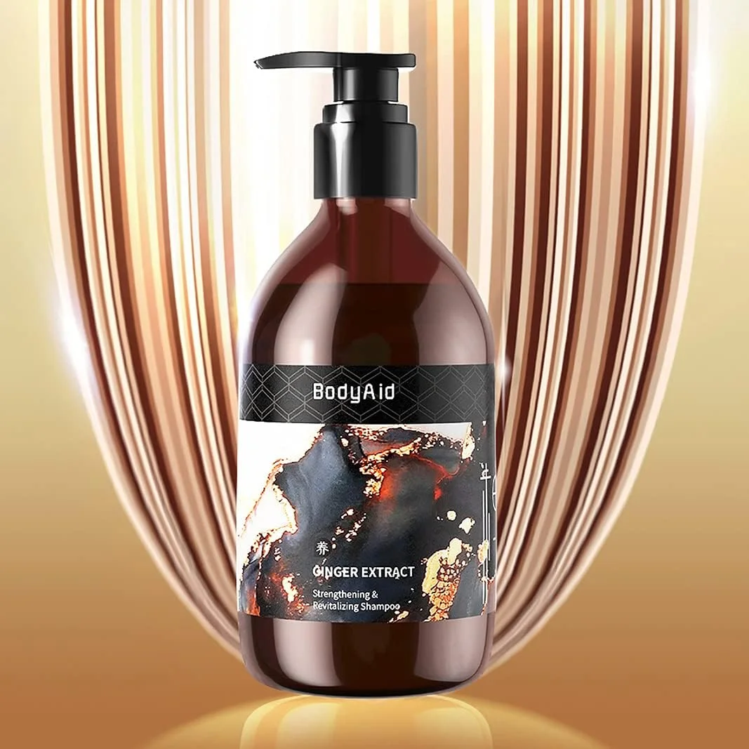شامپو تقویت کننده و احیا کننده عصاره زنجبیل، شامپو گیاهی ضد ریزش مو، ضد ریزش مو، تقویت کننده رشد مو، احیا کننده موهای شکننده ReZHUAGI