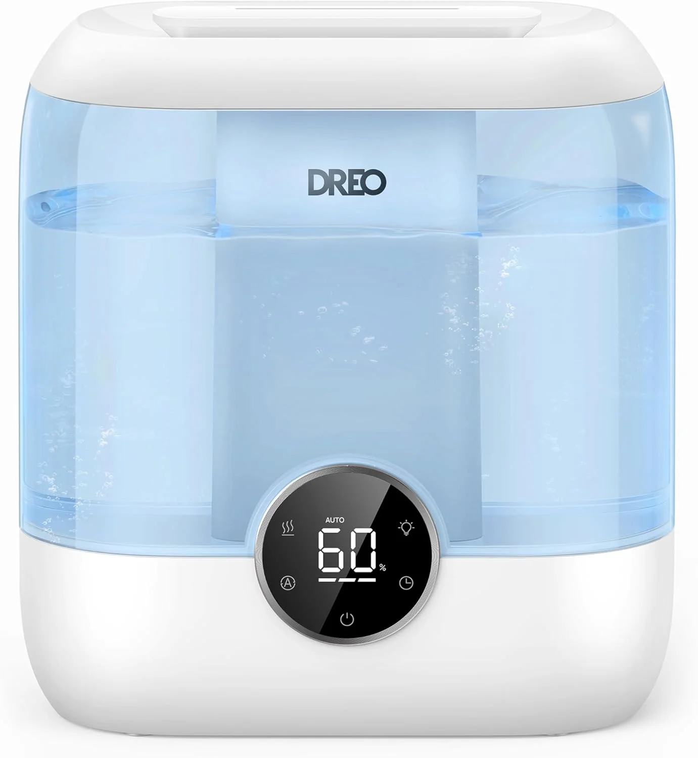 دستگاه بخور Dreo برای اتاق خواب، دستگاه بخور سرد بزرگ 6 لیتری با قابلیت پر شدن از بالا برای اتاق بزرگ، 60 ساعت کارکرد، دستگاه بخور اولتراسونیک بی صدا برای گیاهان، نوزاد، داخل خانه، منزل، چراغ خواب، آبی