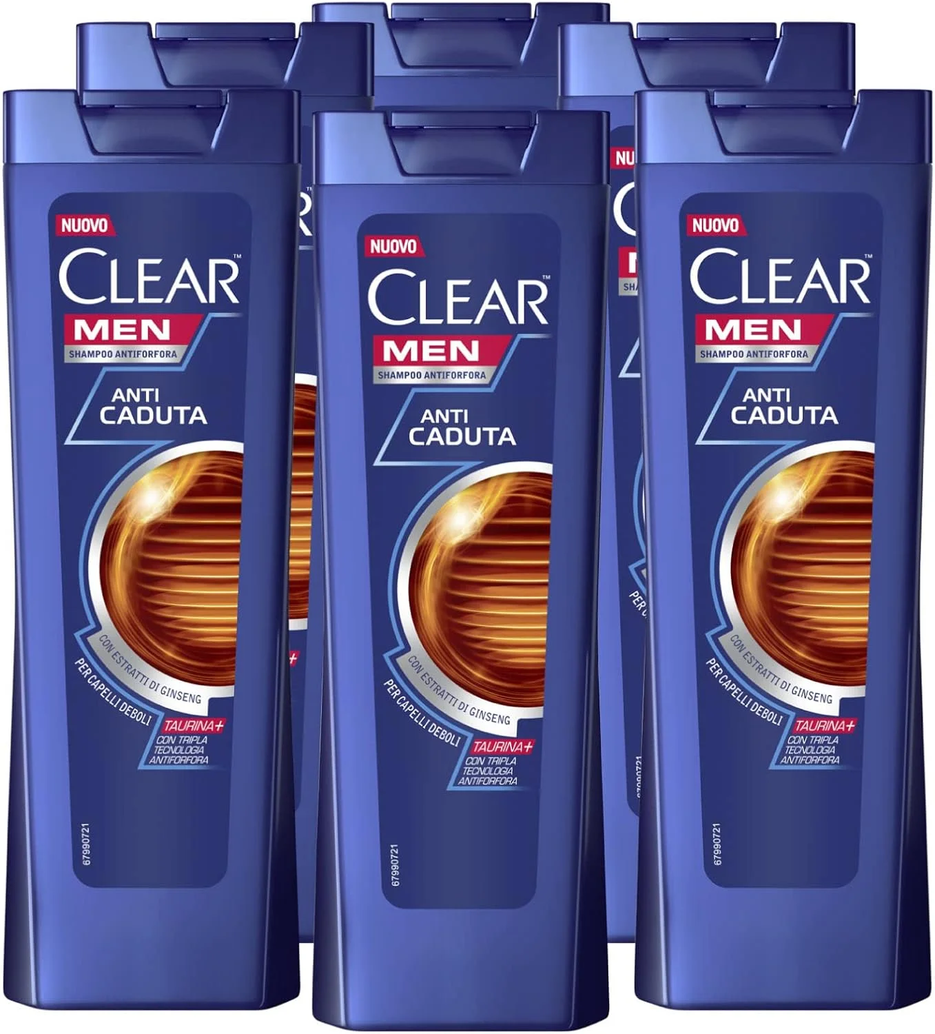 شامپو ضد ریزش مو مردانه Clear با عصاره جینسینگ برای موهای ضعیف، مناسب استفاده روزانه - 6 بطری 225 میلی لیتری