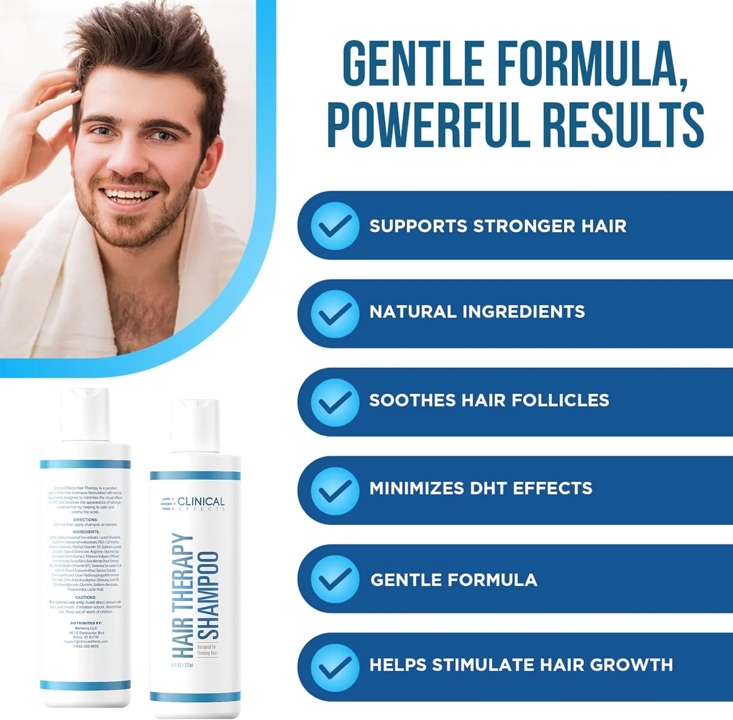 شامپو درمان مو Clinical Effects - شامپو بیوتین با آناگین و بایکاپیل - پشتیبانی از رشد مو برای زنان و مردان - ساخت آمریکا - 3 عدد شامپو درمان مو Clinical Effects - شامپو بیوتین با آناگین و بایکاپیل - پشتیبانی از رشد مو برای زنان و مردان - ساخت آمریکا - 3 عدد