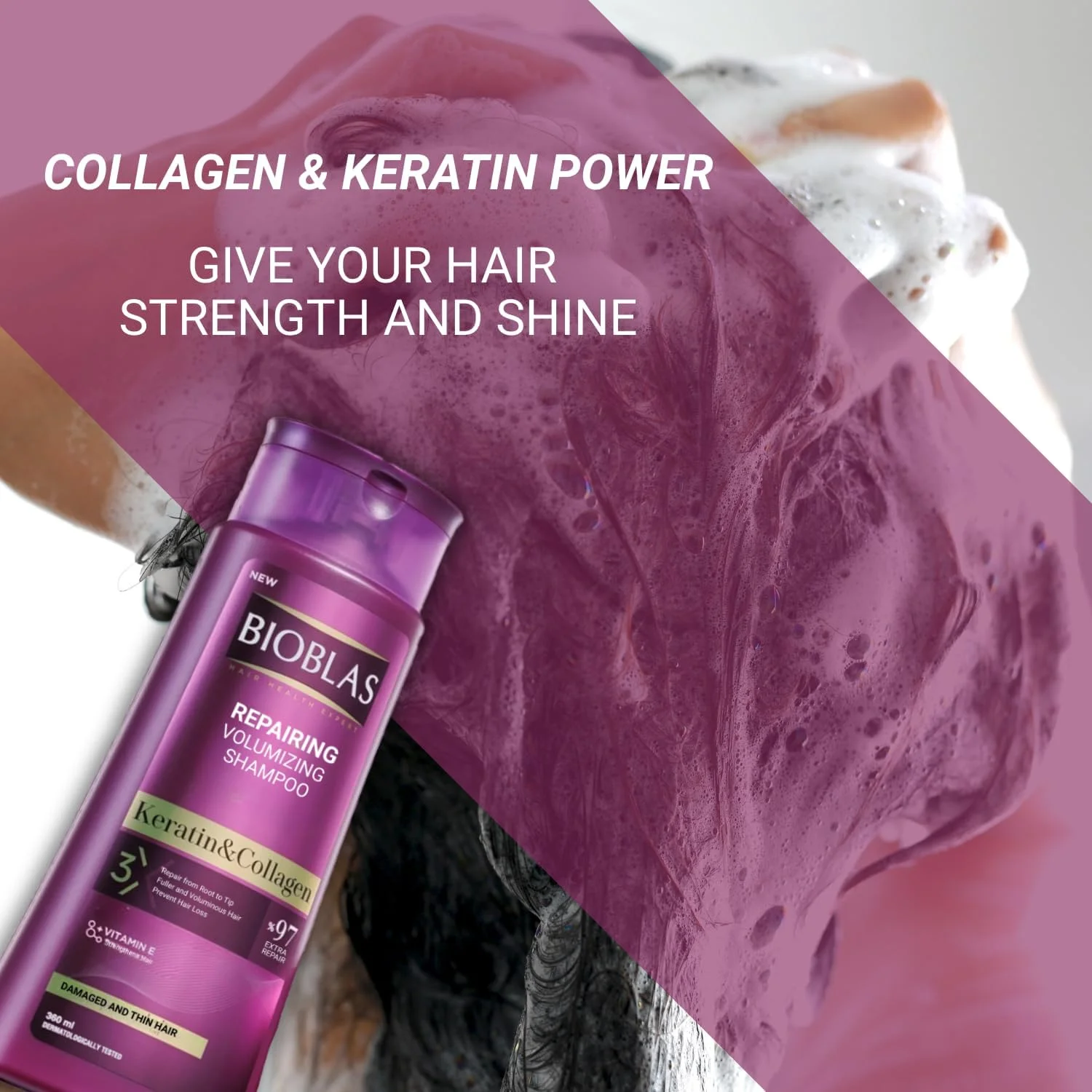 شامپو ضد ریزش مو کلاژن + کراتین بایوبلاس شامپو ضد ریزش مو کلاژن + کراتین بایوبلاس