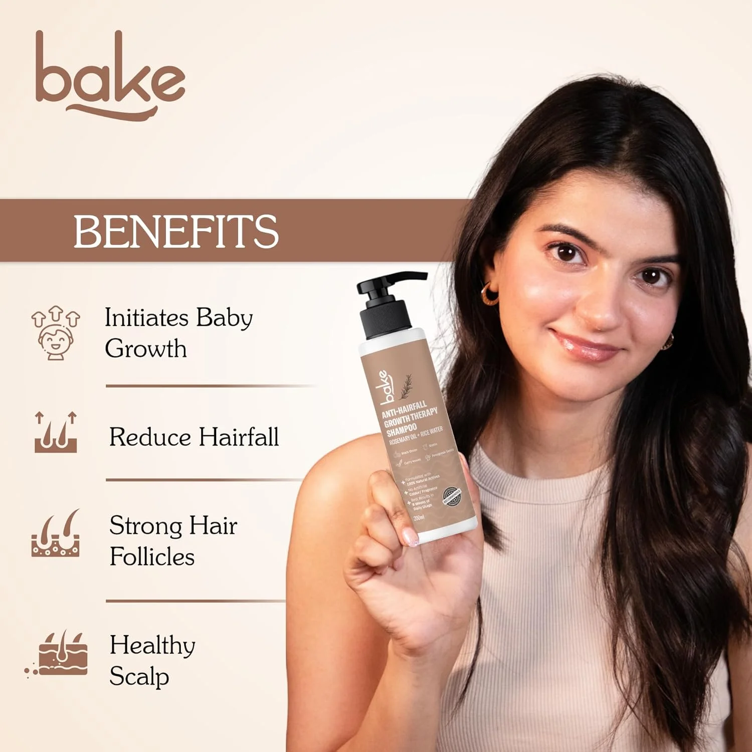 شامپو ضد ریزش مو رزماری BAKE برای رشد مو، کنترل ریزش مو و شوره سر با پیاز سیاه و تخم شنبلیله، کاهش دهنده ریزش مو و جلوگیری از آسیب مو، برای آقایان و بانوان - 200 میلی لیتر شامپو ضد ریزش مو رزماری BAKE برای رشد مو، کنترل ریزش مو و شوره سر با پیاز سیاه و تخم شنبلیله، کاهش دهنده ریزش مو و جلوگیری از آسیب مو، برای آقایان و بانوان - 200 میلی لیتر