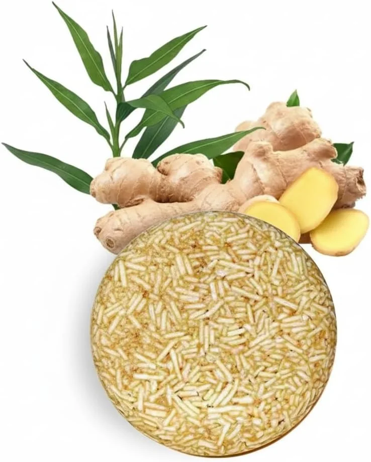 صابون شامپو زنجبیل آزونی - صابون طبیعی زنجبیل برای رشد مو، ضد وز، تغذیه عمیق، کمک به جلوگیری از ریزش مو برای آقایان و بانوان