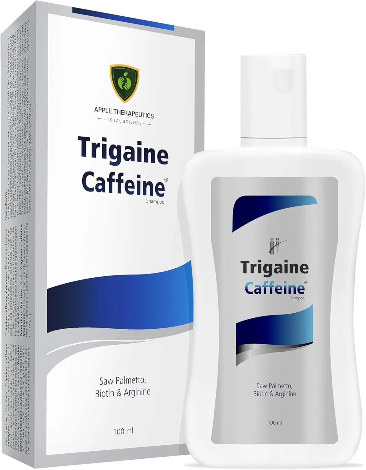 شامپو ضد ریزش مو کافئین تریگین اپل تراپوتیکس، شامپو پوست سر برای ریزش مو، توصیه شده توسط متخصص پوست برای موهای کدر، خشک و آسیب دیده (100 میلی لیتر)