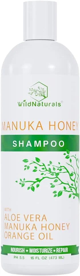 (۴۷۰ میلی لیتر) - شامپو بدون سولفات Wild Naturals: حاوی عسل مانوکا + آلوئه ورا، برای ریزش مو، نازک شدن مو و خارش پوست سر خشک. ضد شوره، مرطوب کننده، ۹۸% طبیعی، ۸۰% گیاه شفابخش ارگانیک... (۴۷۰ میلی لیتر) - شامپو بدون سولفات Wild Naturals: حاوی عسل مانوکا + آلوئه ورا، برای ریزش مو، نازک شدن مو و خارش پوست سر خشک. ضد شوره، مرطوب کننده، ۹۸% طبیعی، ۸۰% گیاه شفابخش ارگانیک...