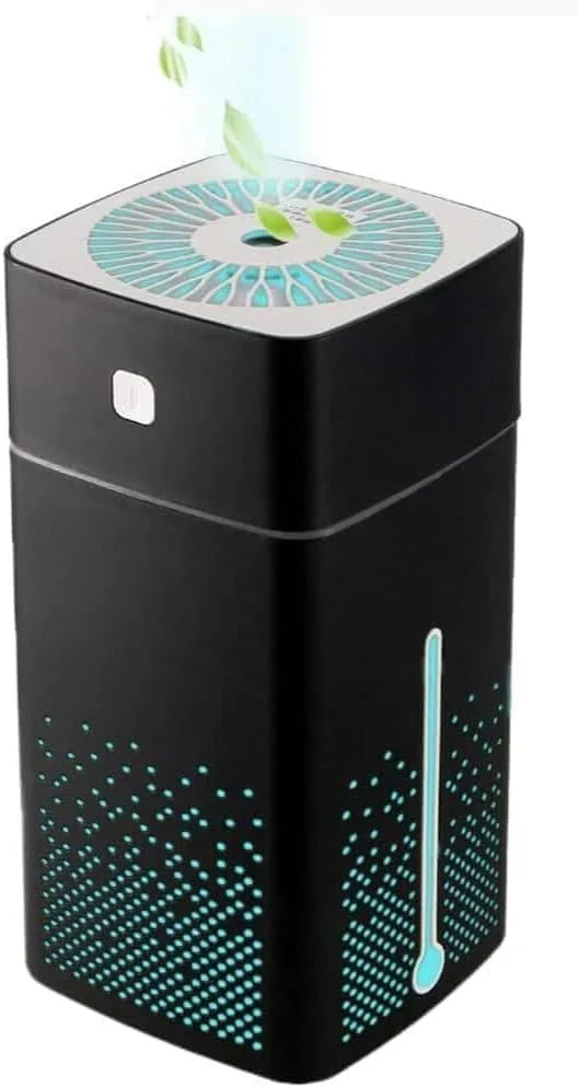 دستگاه بخور سرد آپوتوئه، 1000 میلی لیتر، با منبع تغذیه USB و نور LED 7 رنگ، دستگاه بخور کوچک قابل حمل برای اتاق خواب، دفتر، ماشین و مسافرت